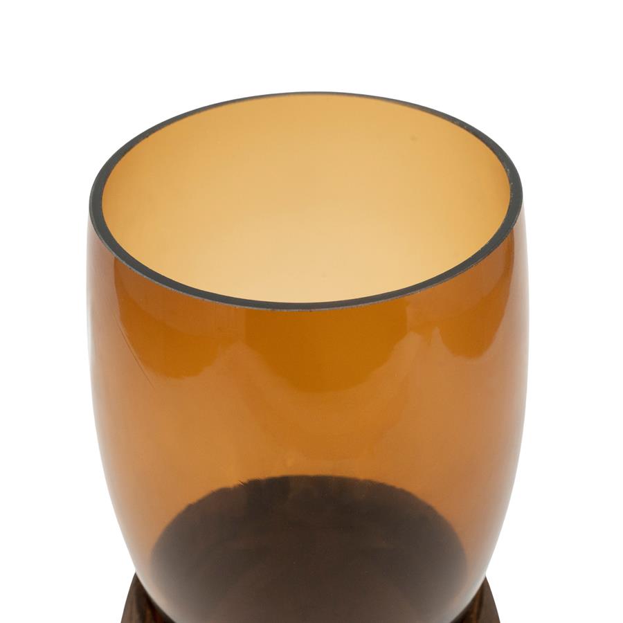 Vase Verra Glas und Holz - By-Boo