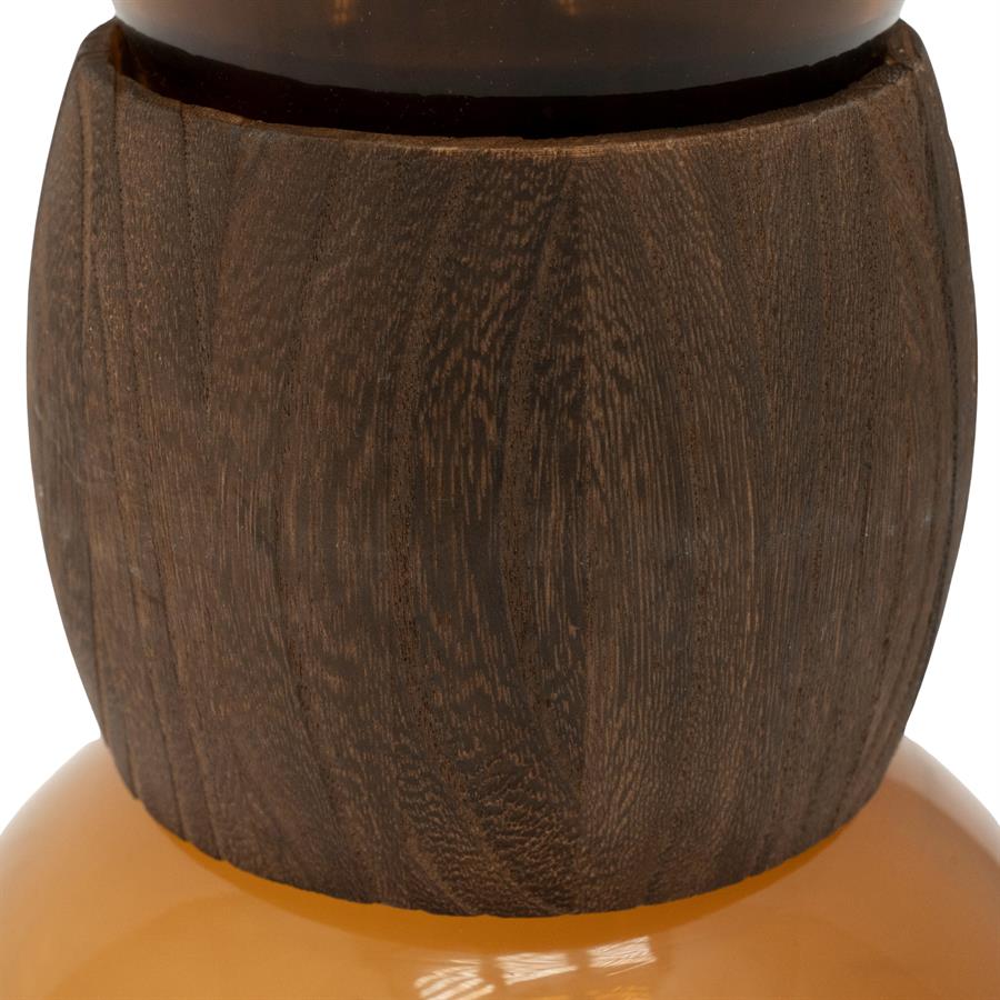 Vase Verra Glas und Holz - By-Boo
