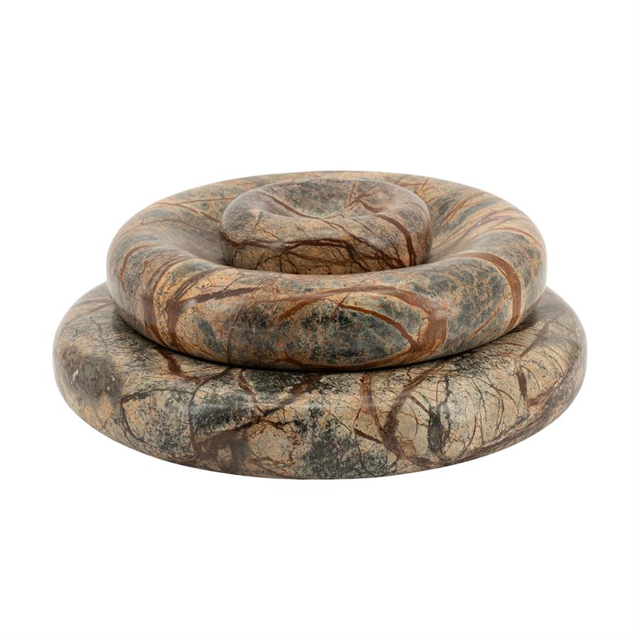 Schaal Donut marmer bruin - By-Boo