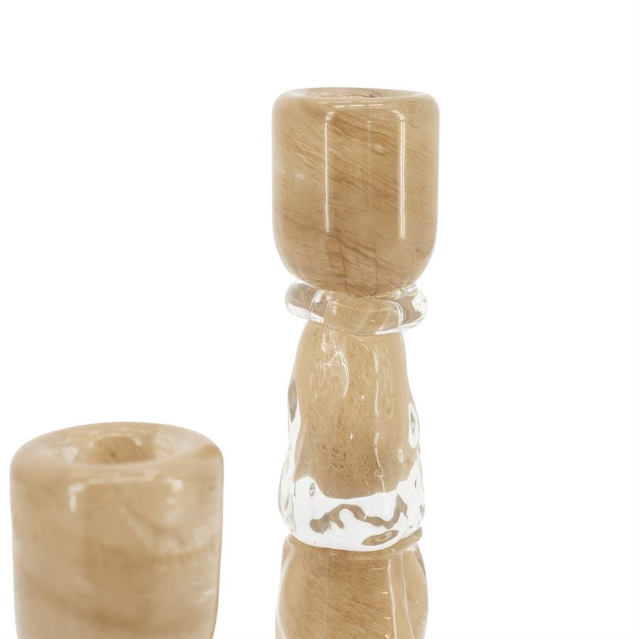 Kerzenhalter Liqo hellbraun (2er-Set) - By-Boo