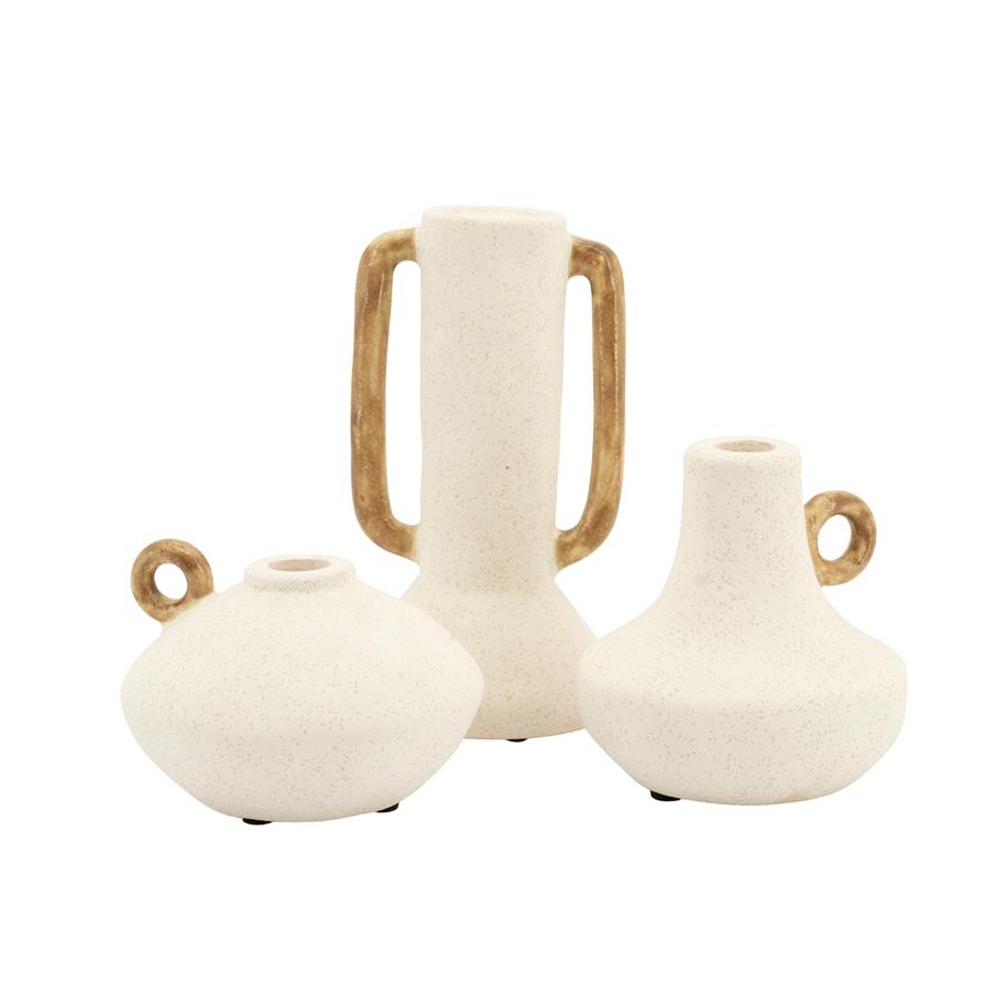 Vase Claypanions set of 3 off white - By-Boo