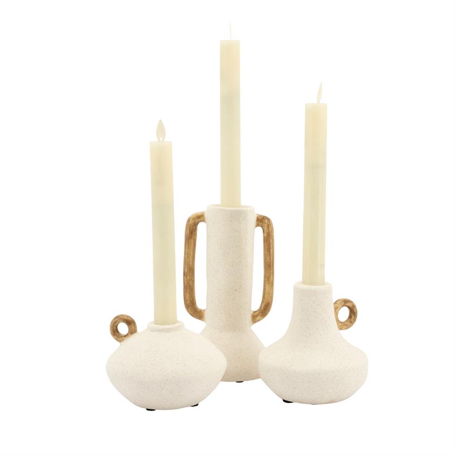 Vase Claypanions set of 3 off white - By-Boo