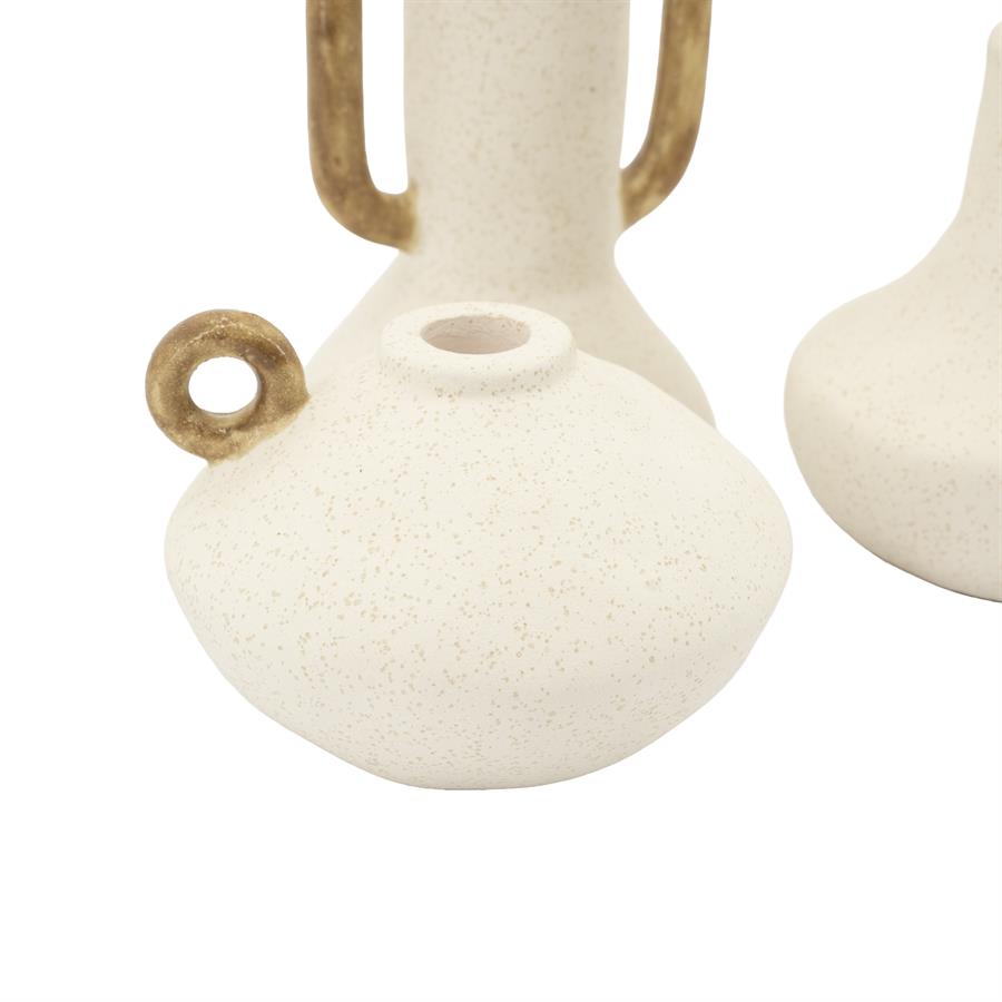 Vase Claypanions set of 3 off white - By-Boo