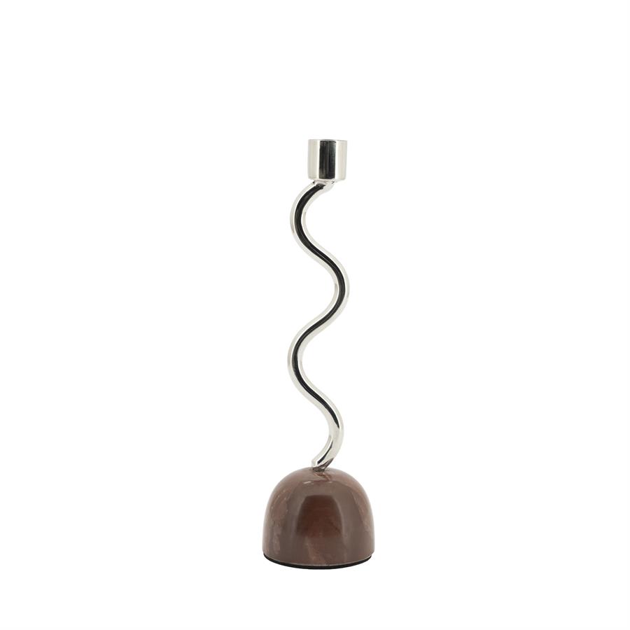 Kerzenhalter Lumiere braun Marmor - By-Boo