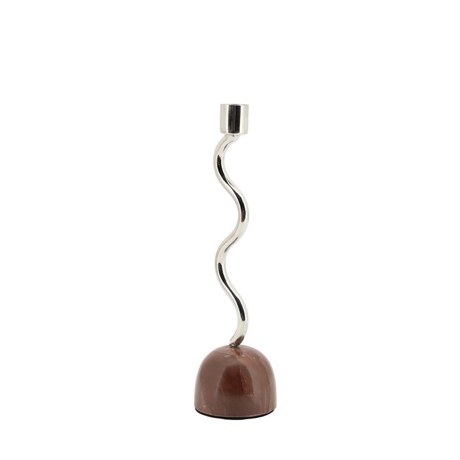 Kerzenhalter Lumiere braun Marmor - By-Boo
