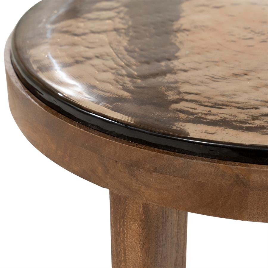 Lucent Side Table Mango Wood Brown - By-Boo