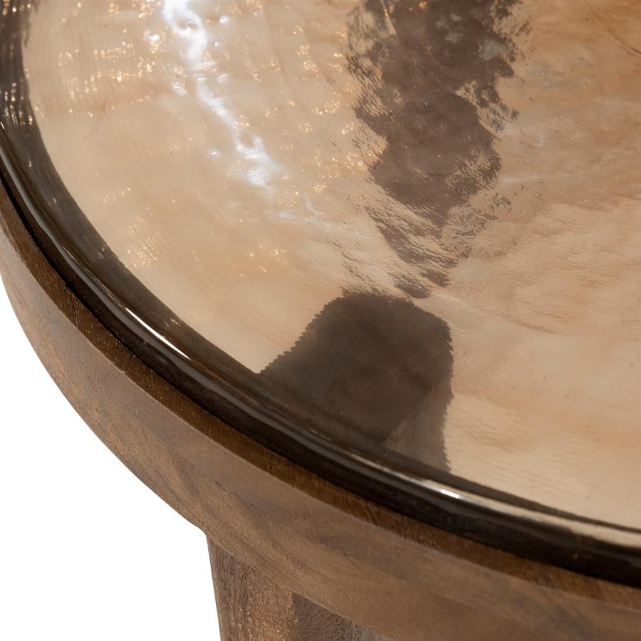 Salontafel Lucent mangohout en glas - By-Boo