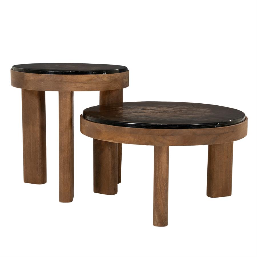 Couchtisch Lucent Mangoholz und Glas - By-Boo