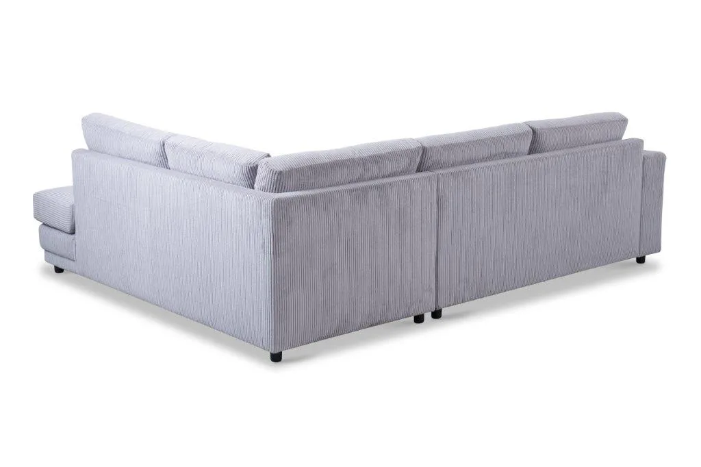Ecksofa Girona (Stoff, Hellgrau) - Mokana Furniture