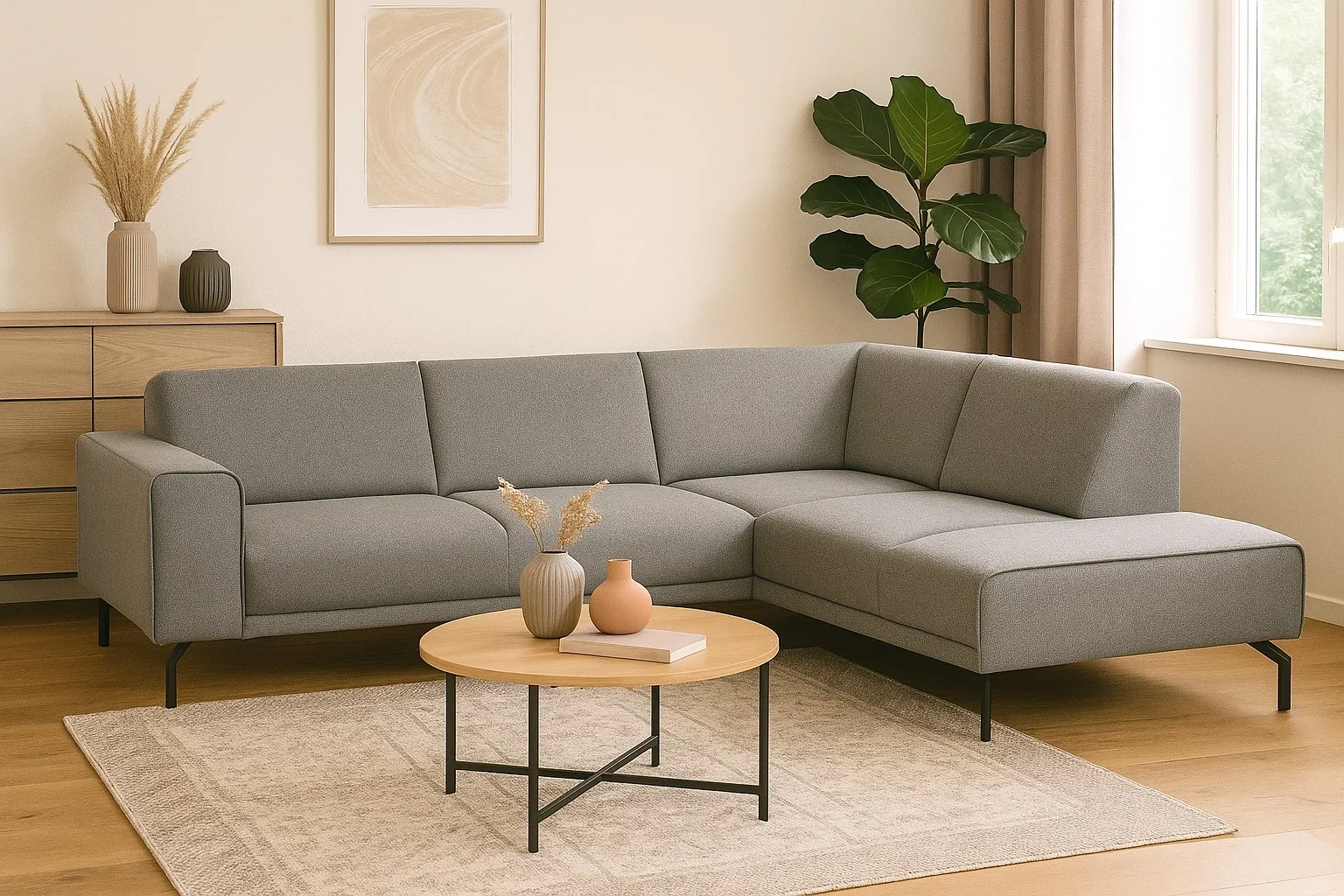 Ecksofa Montana (Stoff, Terrakotta) - Mokana Furniture