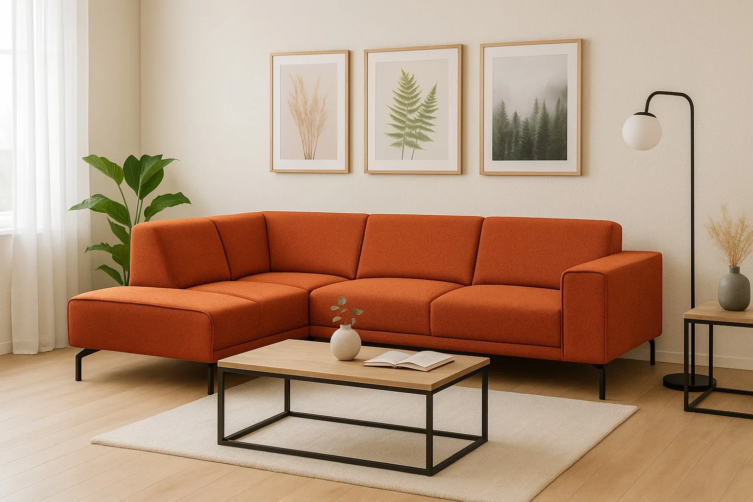 Ecksofa Montana (Stoff, Terrakotta) - Mokana Furniture
