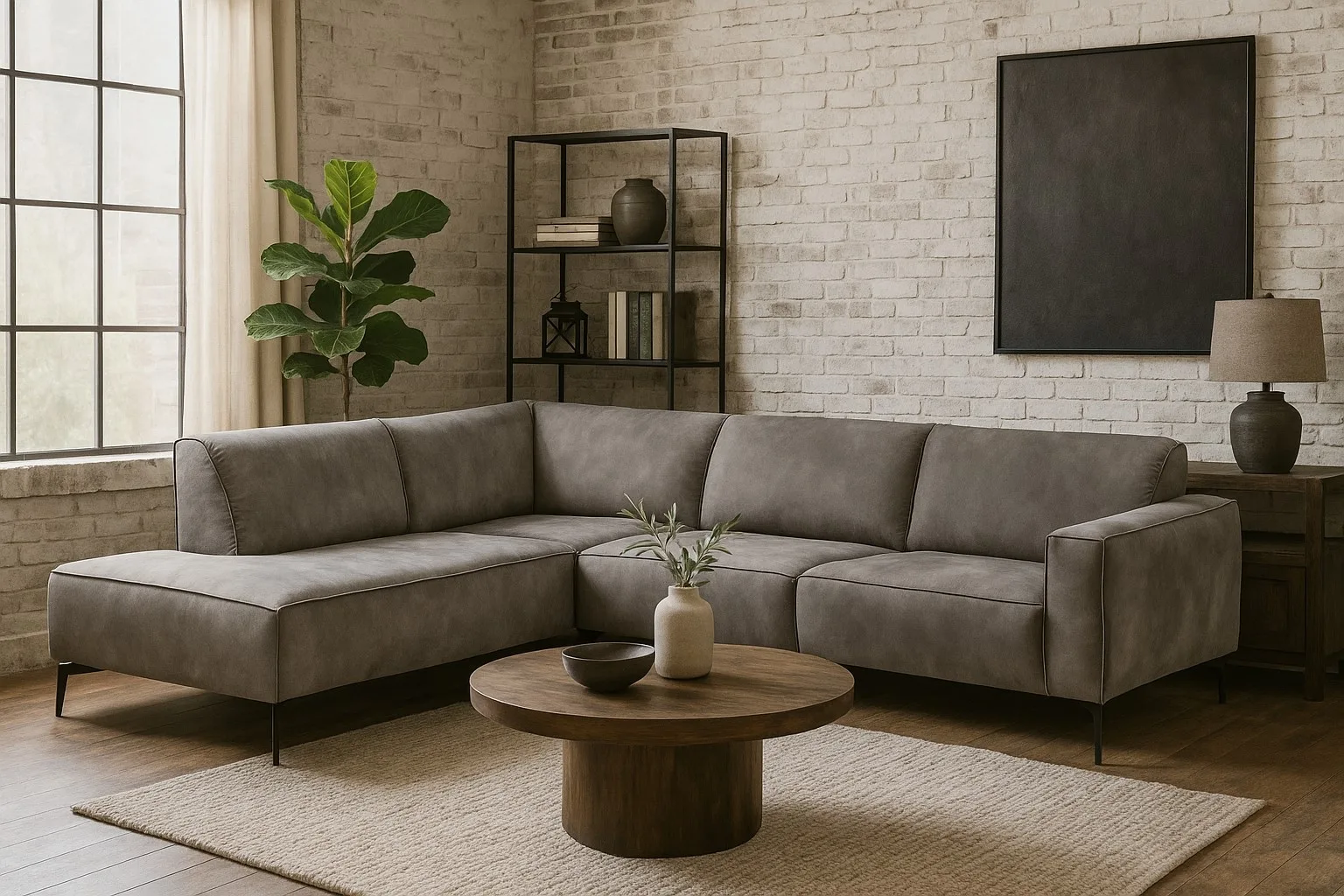 Ecksofa Stilo (Stoff, Grau) - Mokana Furniture