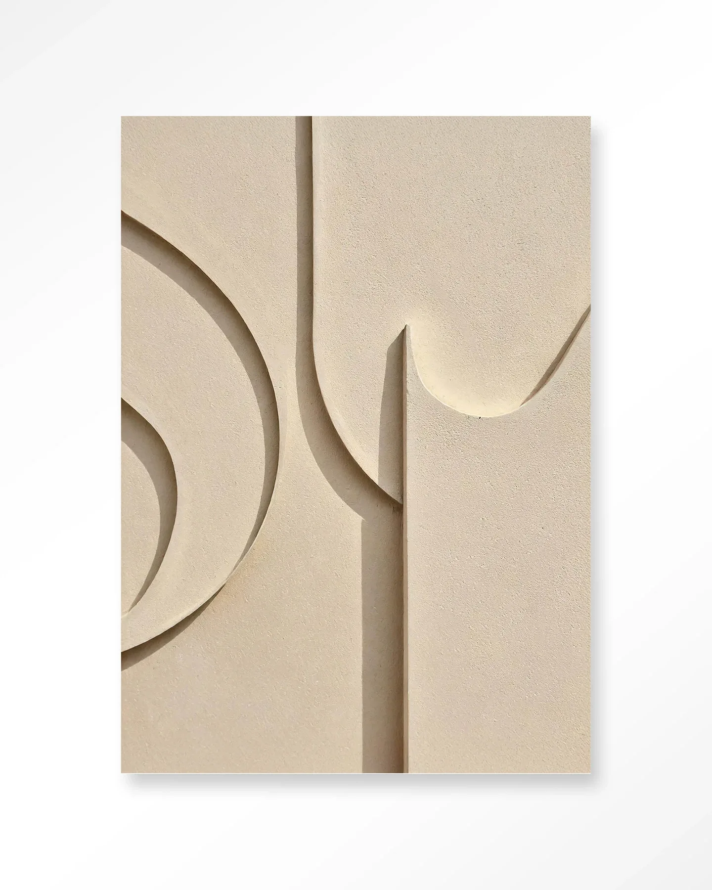 Wandteppich Siaa 2 - Urban Cotton, mit abstrakten Formen und Schatten auf hellem Hintergrund