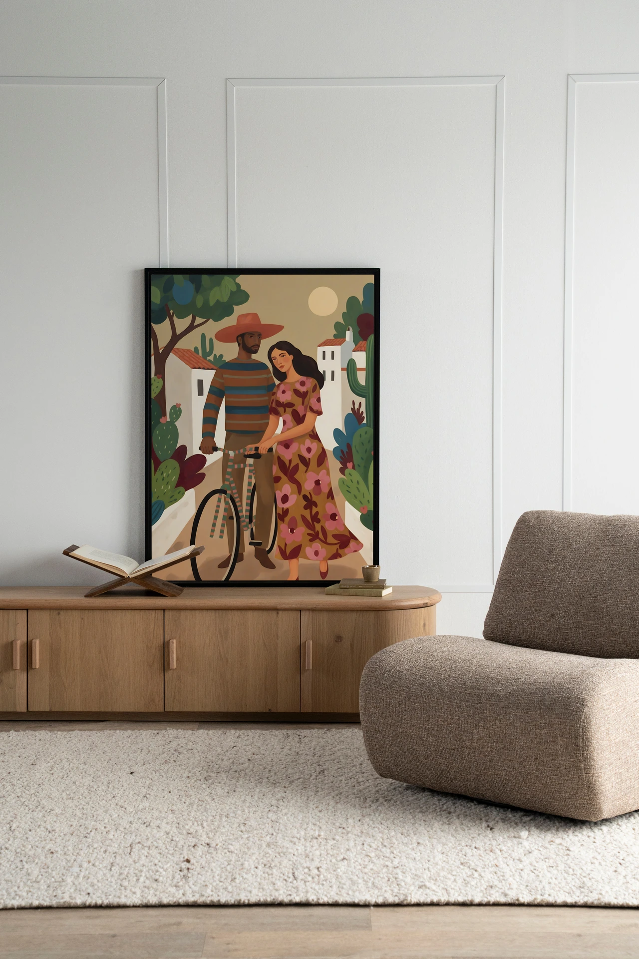 Wall Hanging Bike In The Park - Urban Cotton