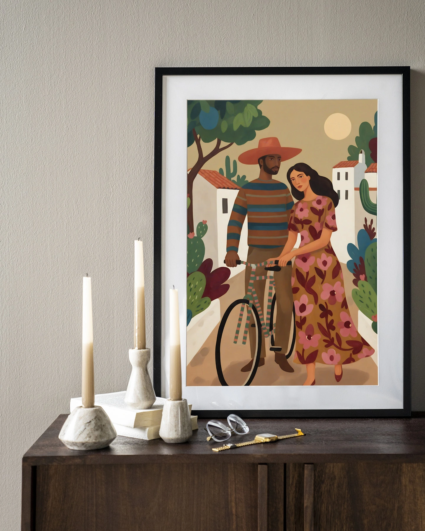 Wall Hanging Bike In The Park - Urban Cotton