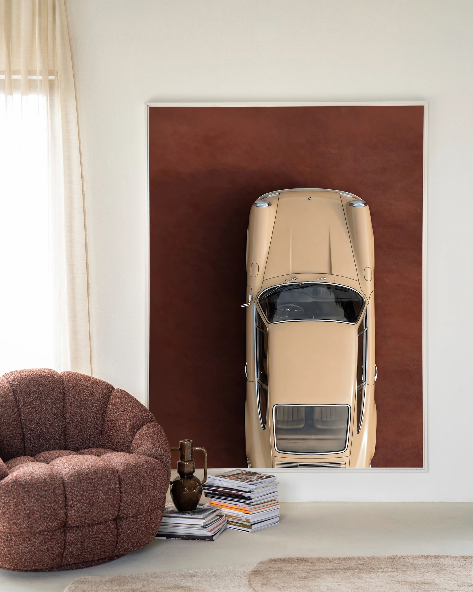 Wall Hanging Topview Porsche Beige - Urban Cotton