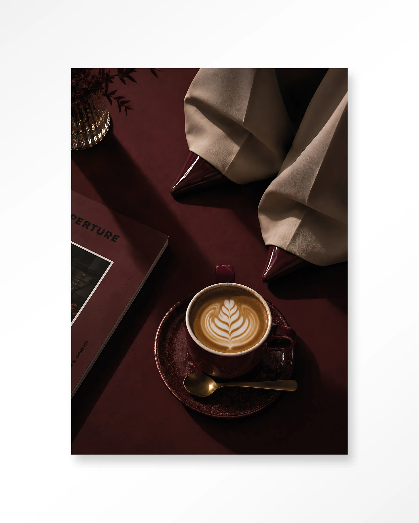 Wandtuch Coffee Time Red - Urban Cotton (Dark tones)