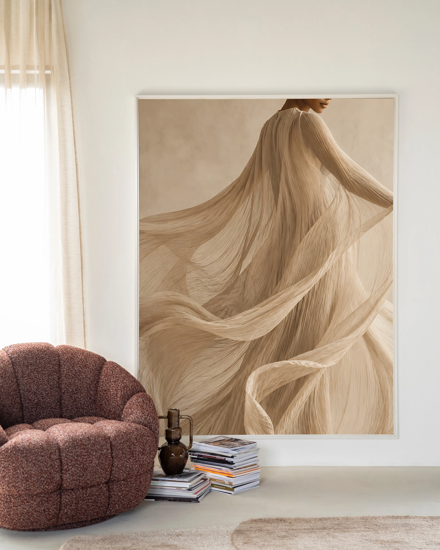 Wandtuch Flowing Beige - Urban Cotton