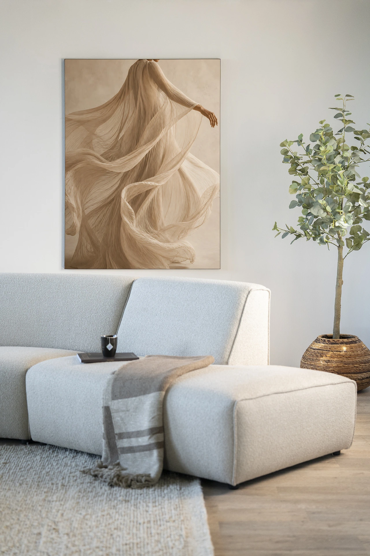 Wandtuch Flowing Beige - Urban Cotton