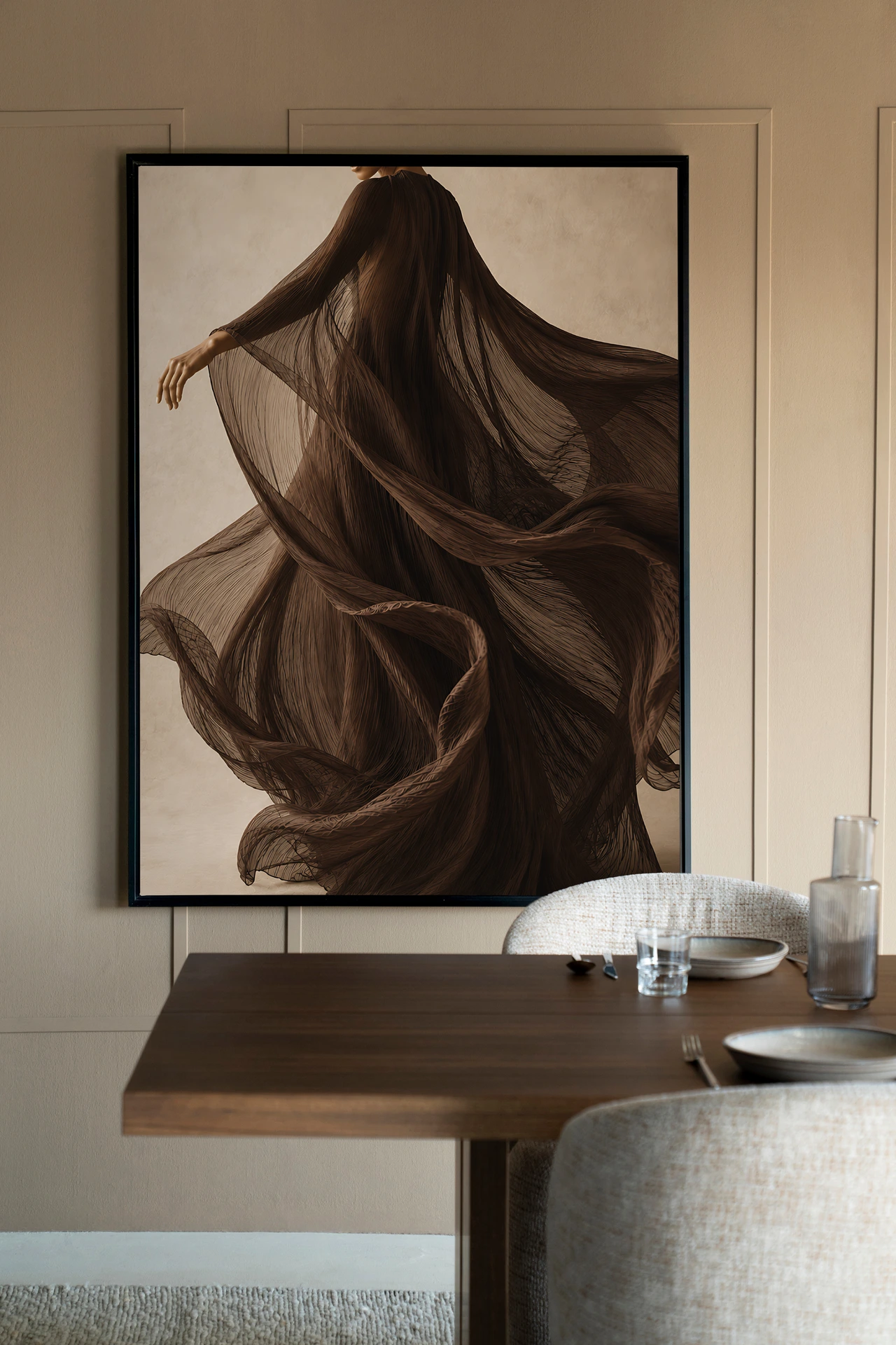Wandtuch Flowing Brown - Urban Cotton