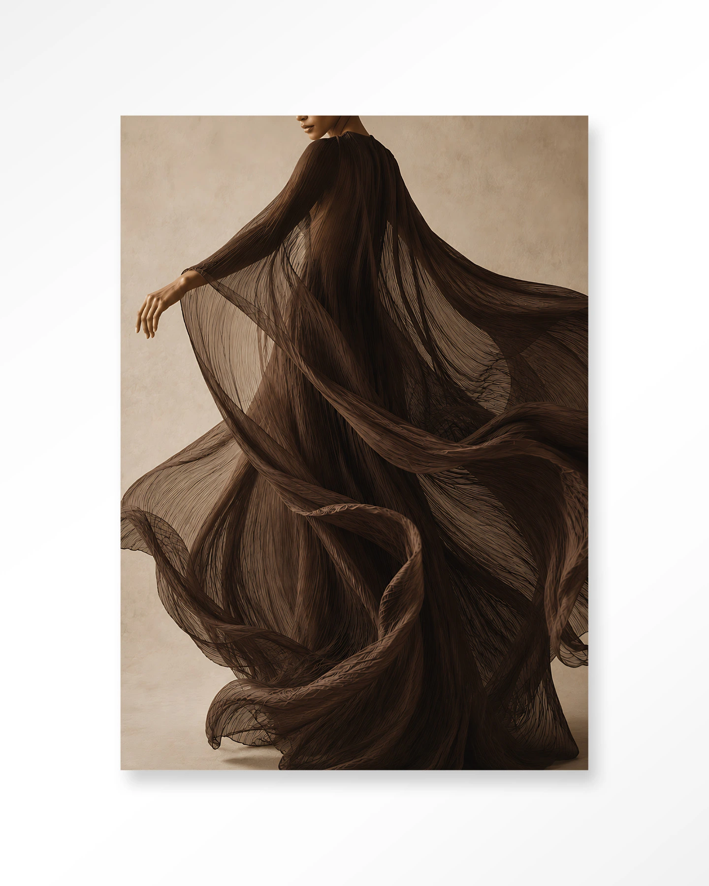 Wandtuch Flowing Brown - Urban Cotton (Dark tones)