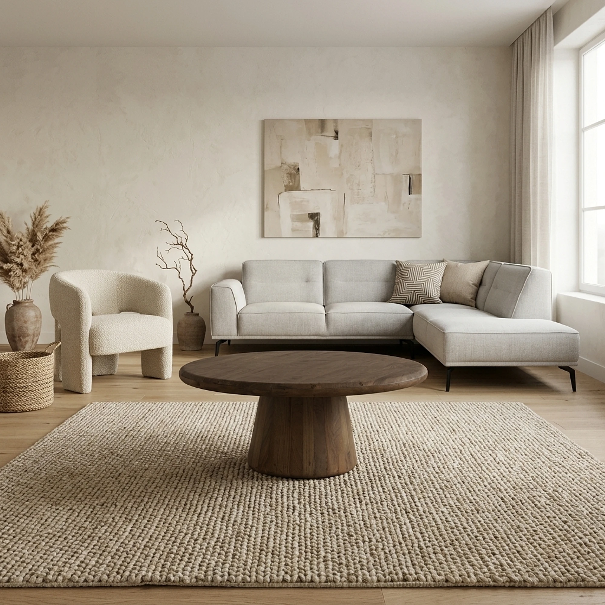 Salontafel Asti bruin rond 90 cm - Tower Living