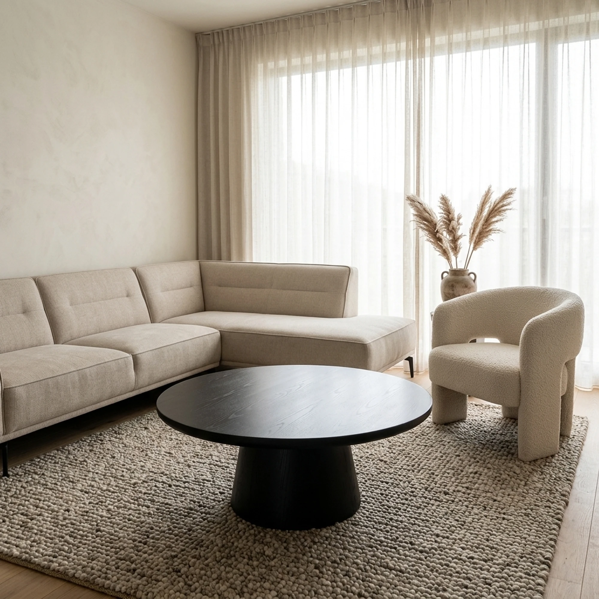Asti Coffee Table black round 90 cm - Tower Living