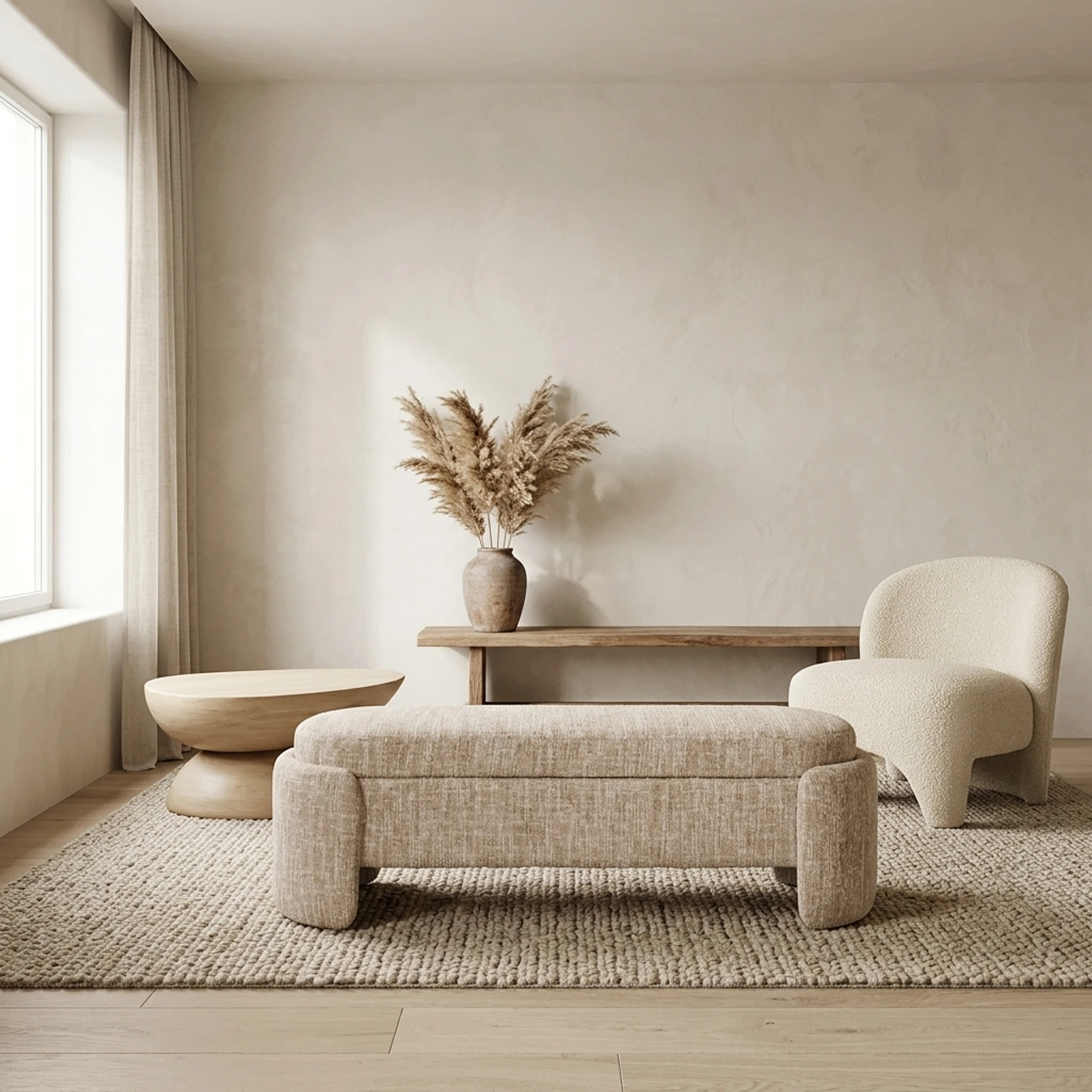 Bank Cupid beige angora with storage - Richmond Interiors