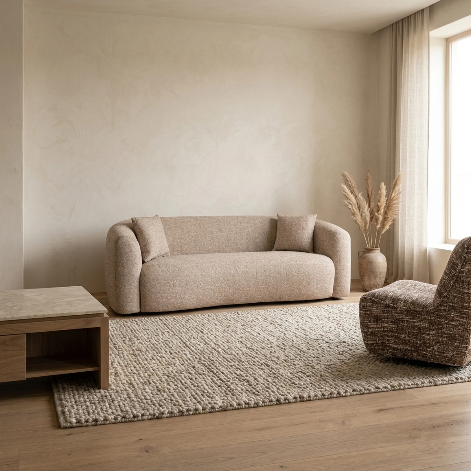 Bank Luxandra sand tweed brandvertragend - Richmond Interiors