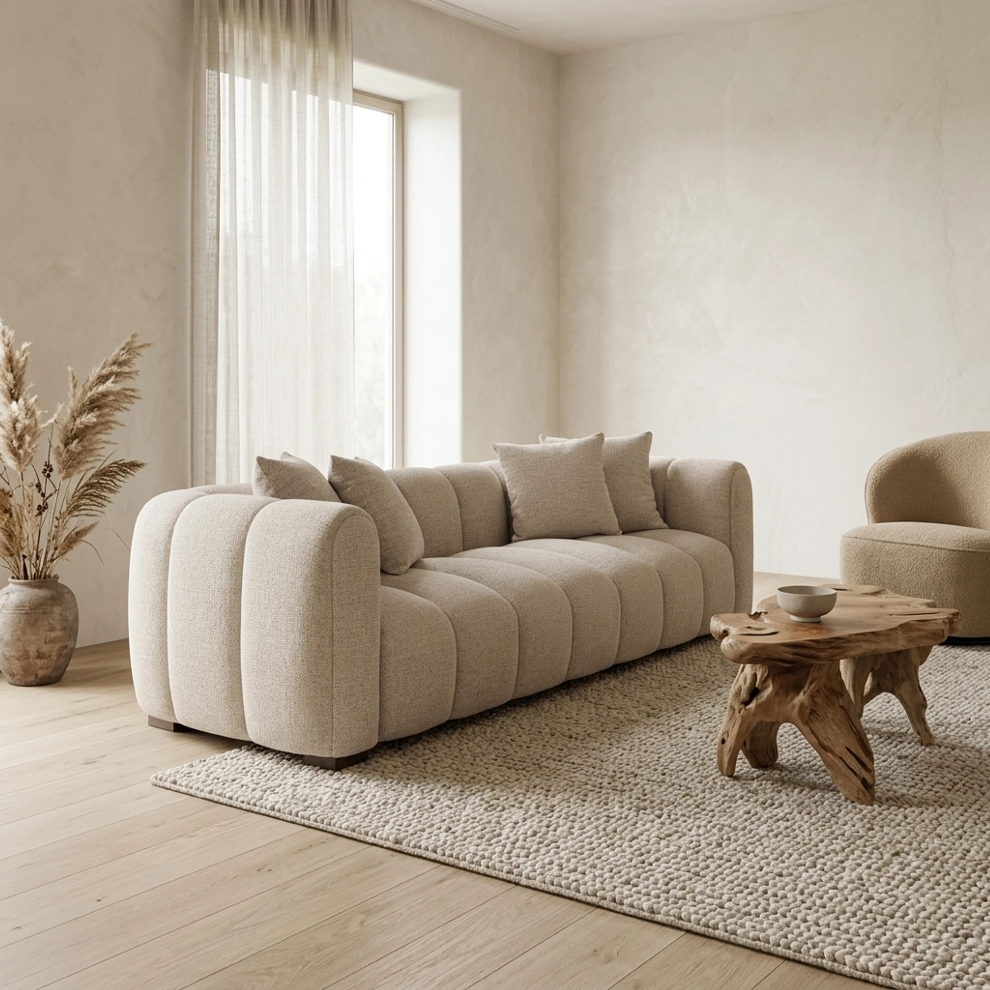 Bank Novaro natural fancy 3-seater - Richmond Interiors