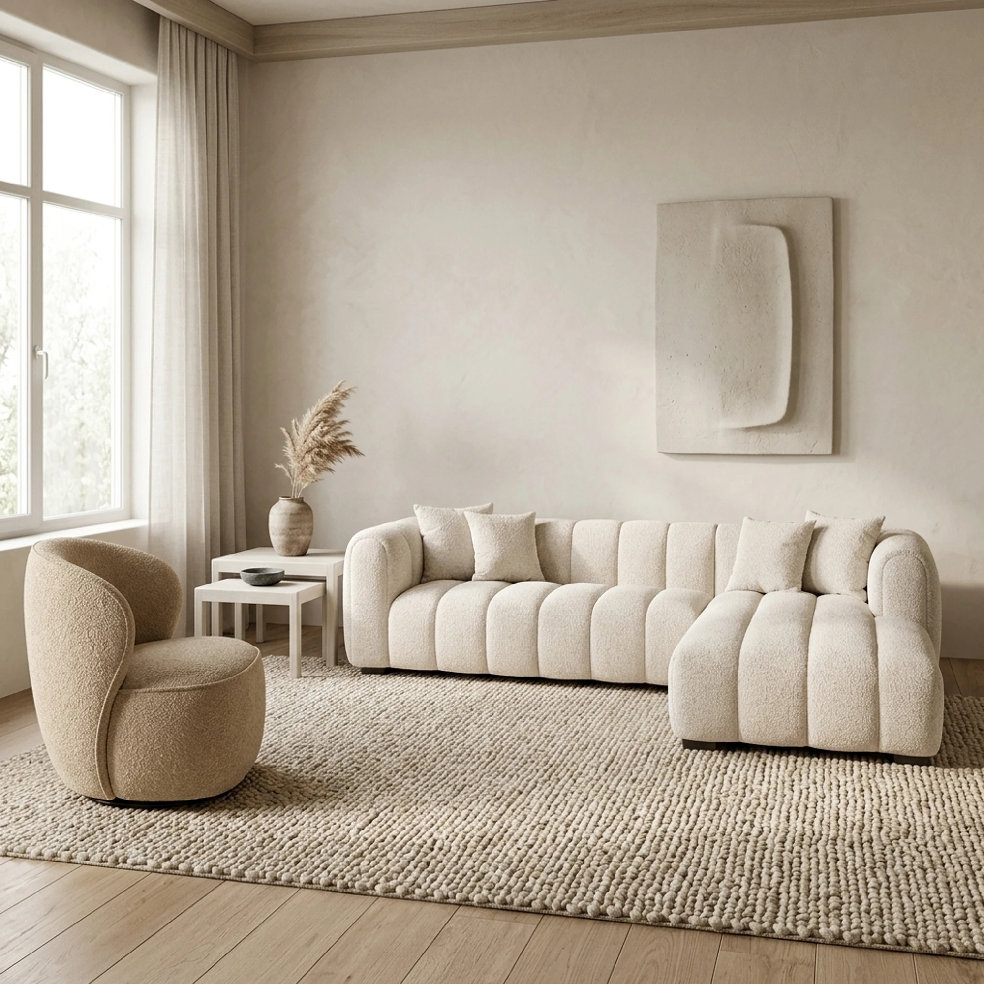 Bank Novaro natural fancy lounge rechts - Richmond Interiors