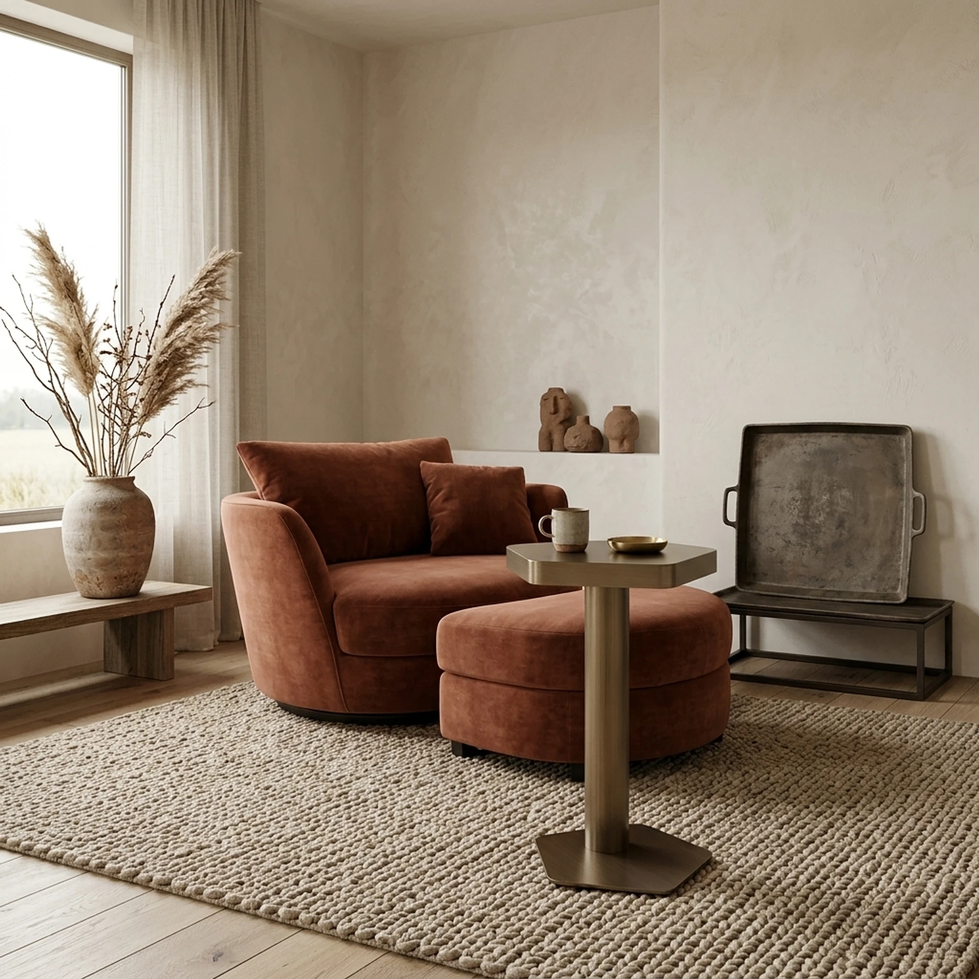 Side table Hexa brushed gold - Richmond Interiors