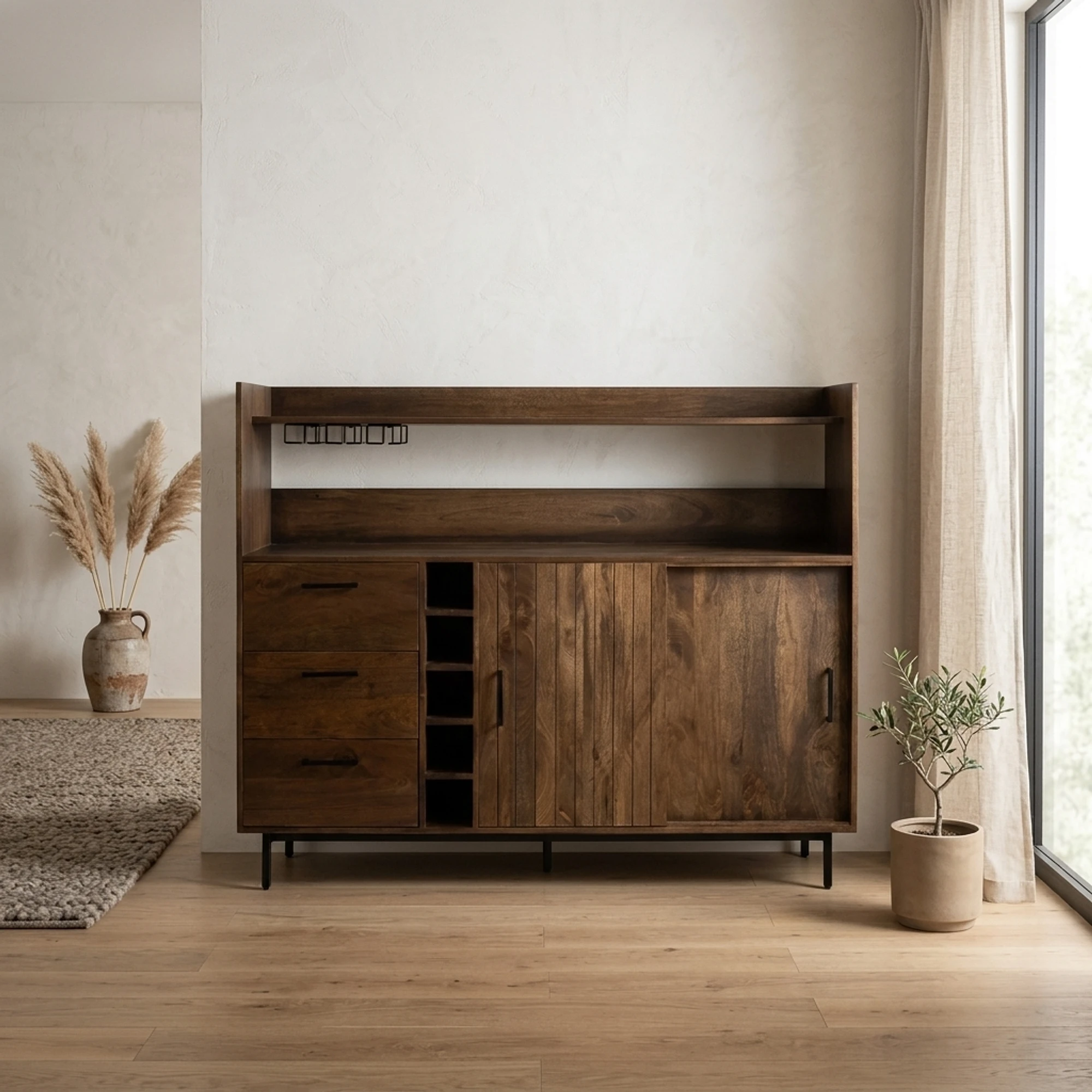 Barkast Vrystaat 160 cm met 2 schuifdeuren en 3 lades - MySons