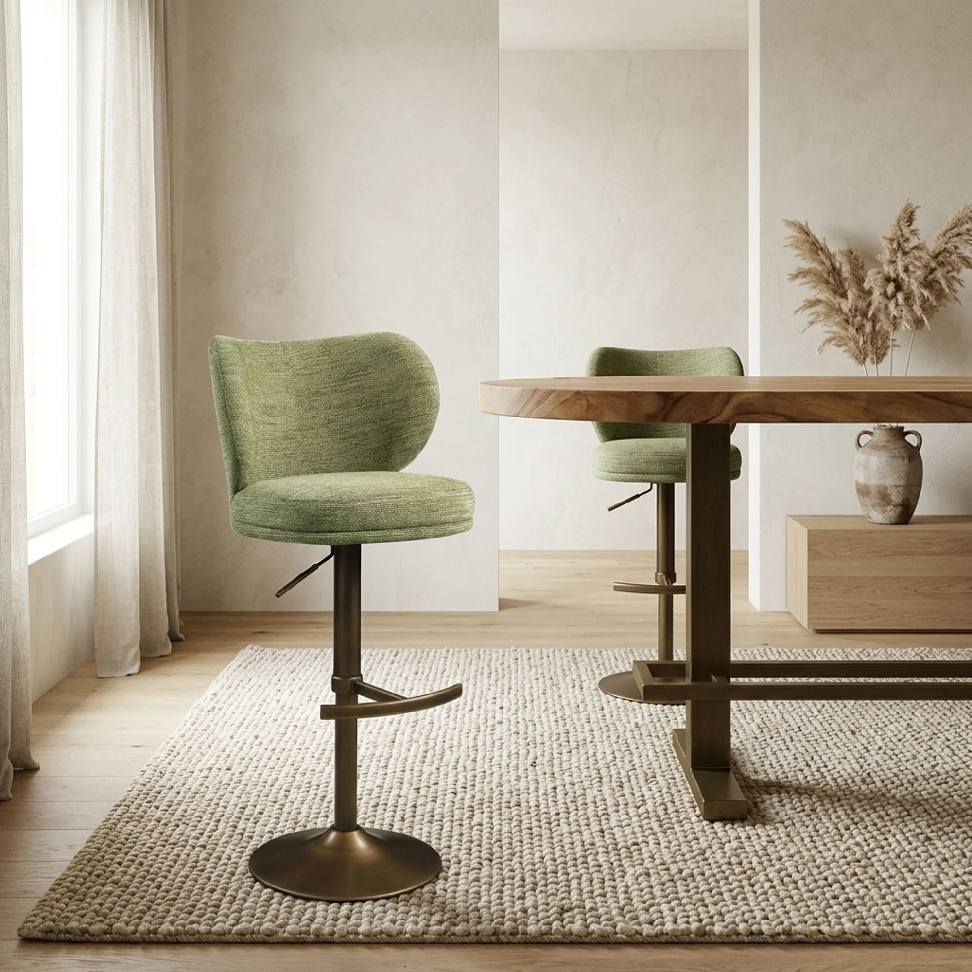 Barhocker Amely pistache softweave drehbar - Richmond Interiors