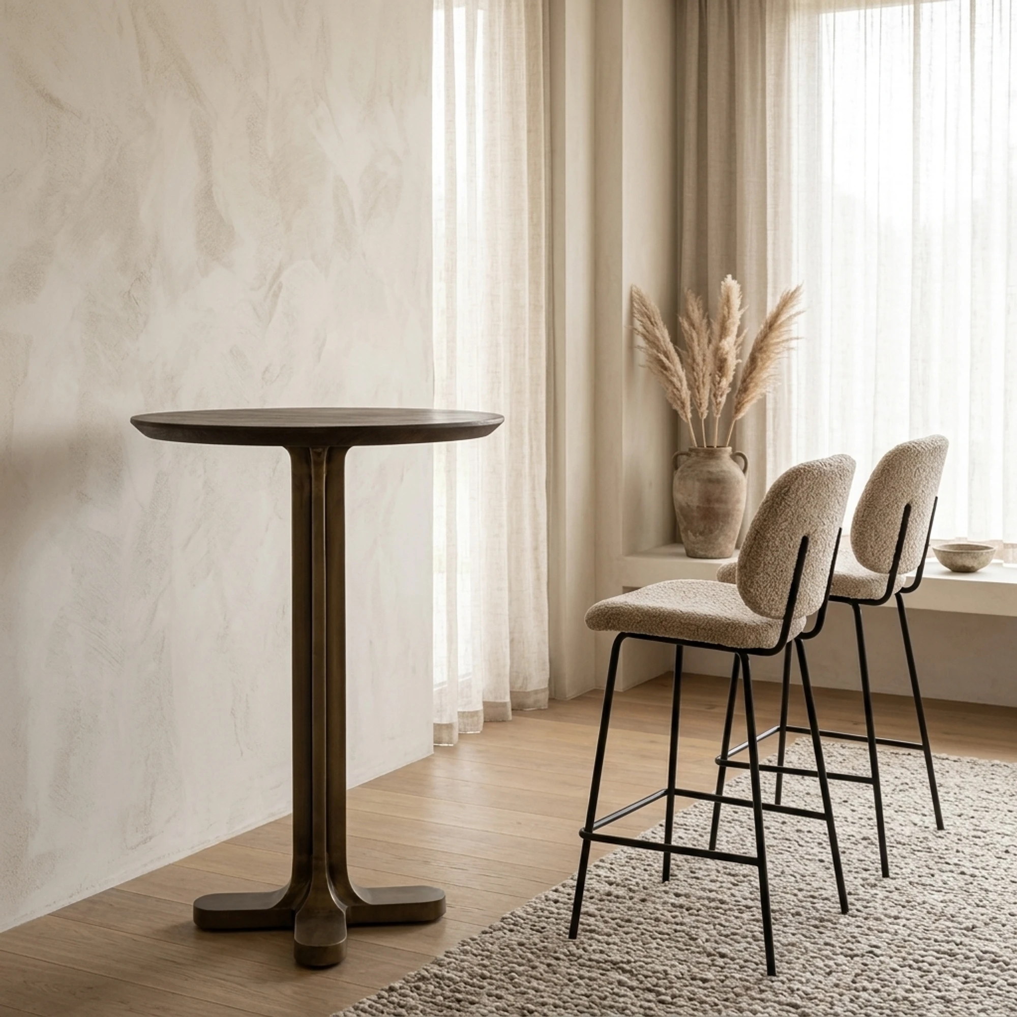Revelin Bar Table Dark Brown 80Ø - Richmond Interiors