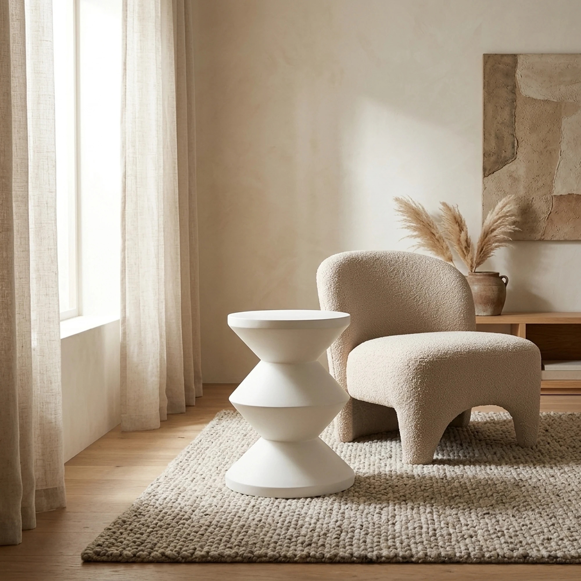 Side table Bloomstone white 35Ø - Richmond Interiors