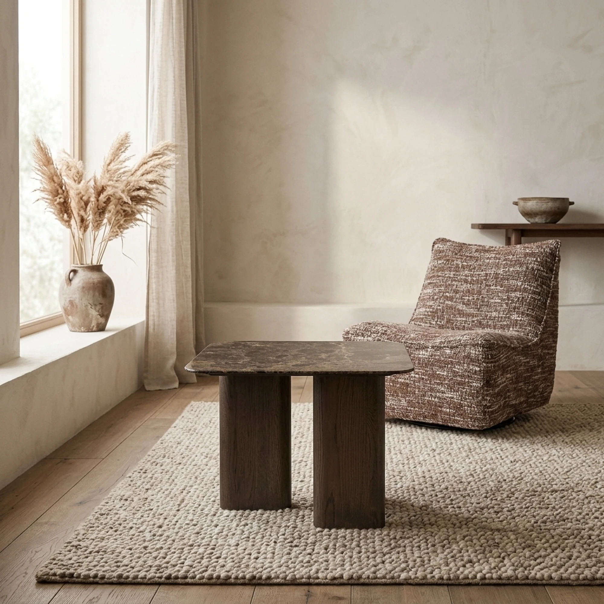 Side table Castello Smoked charchoal marble top - Richmond Interiors
