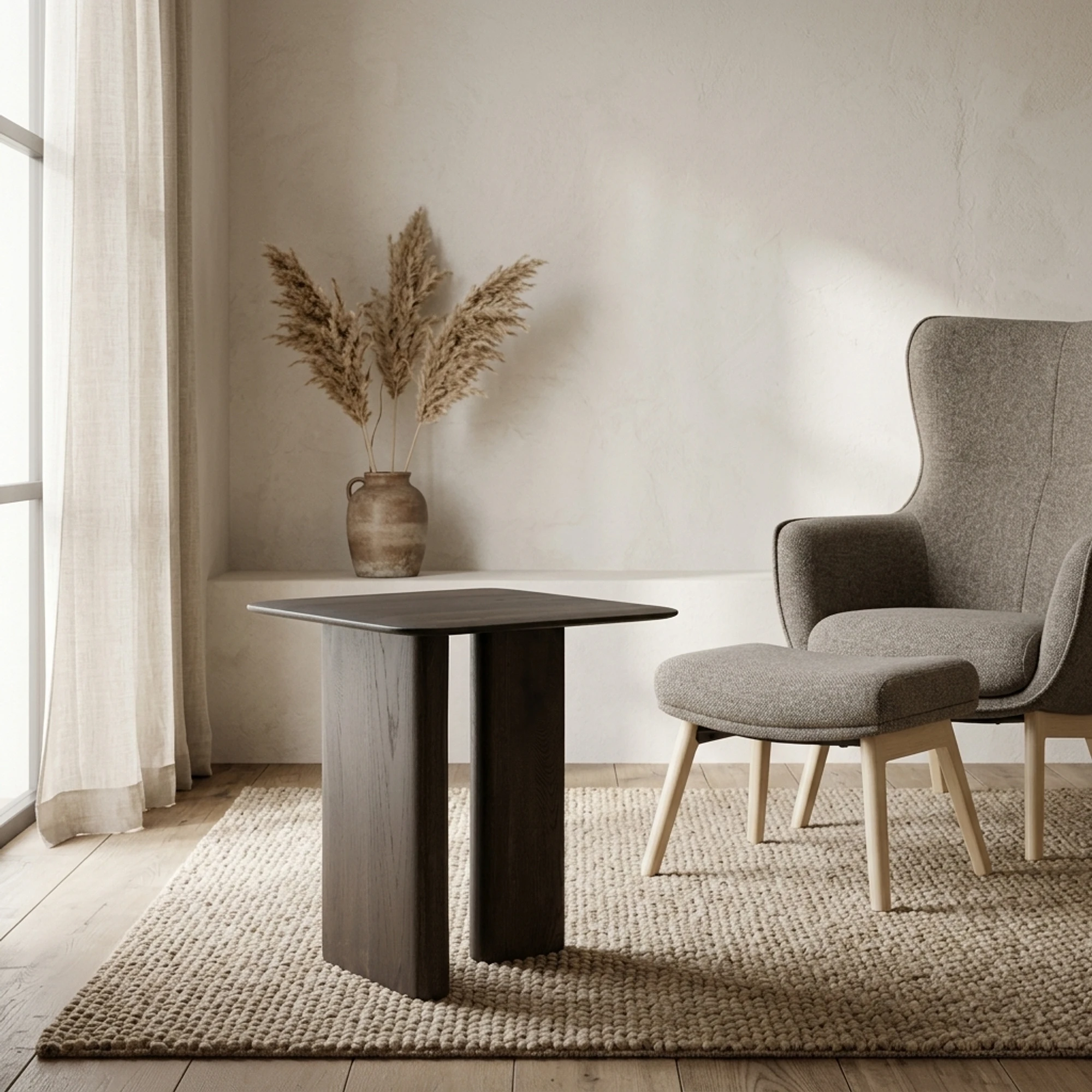 Side table Castello Smoked charchoal oak top - Richmond Interiors
