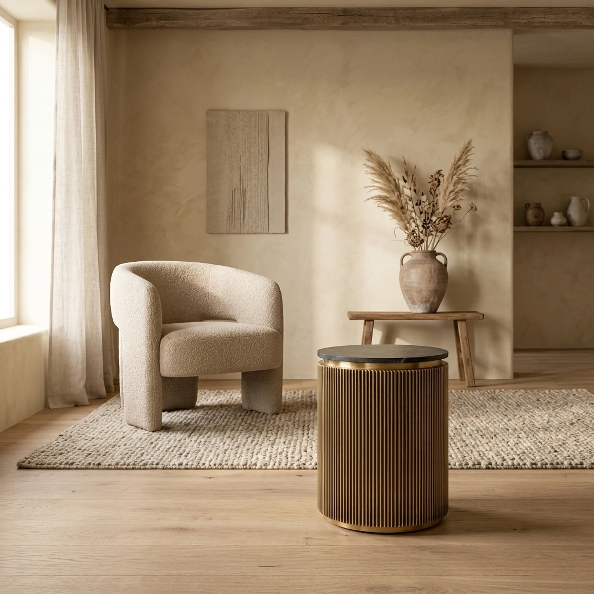 Side table Ironville gold 50Ø - Richmond Interiors