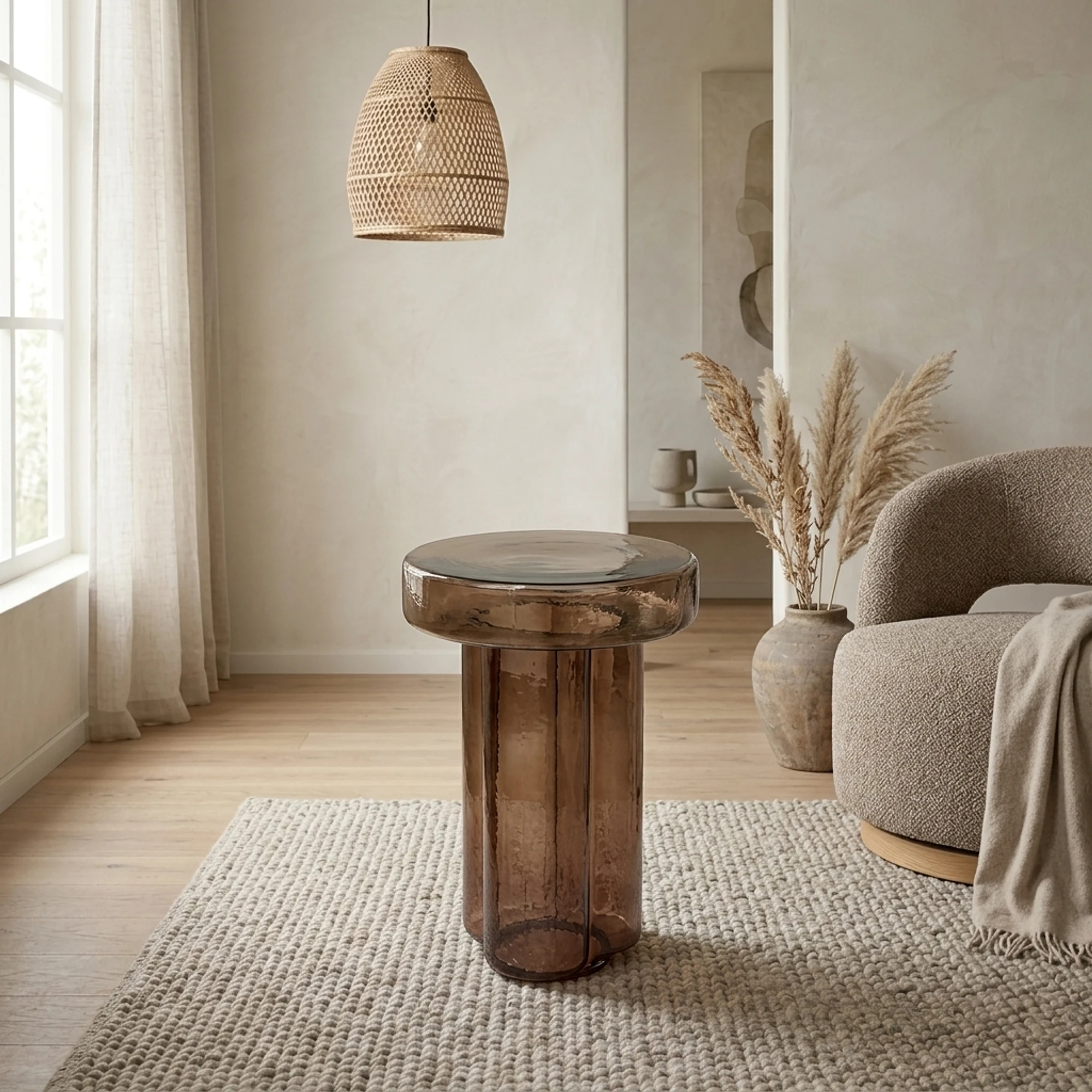 Side Table Lio Smoke Brown 37cm - Brix