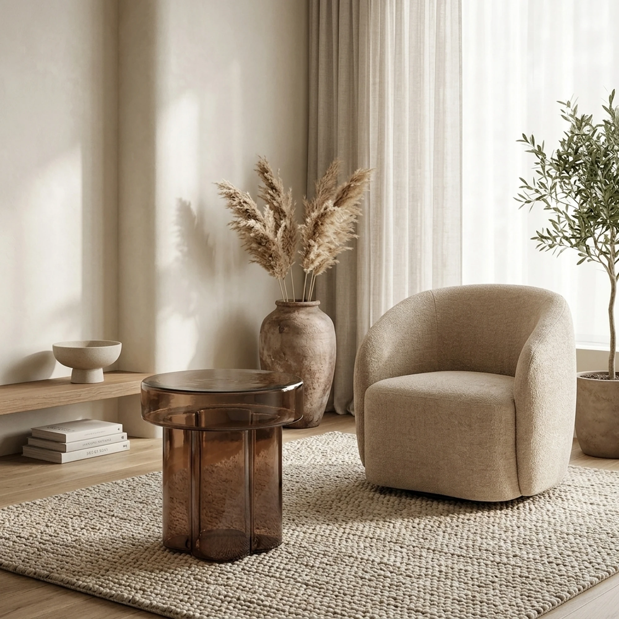 Side Table Lio Smoke Brown 40cm - Brix