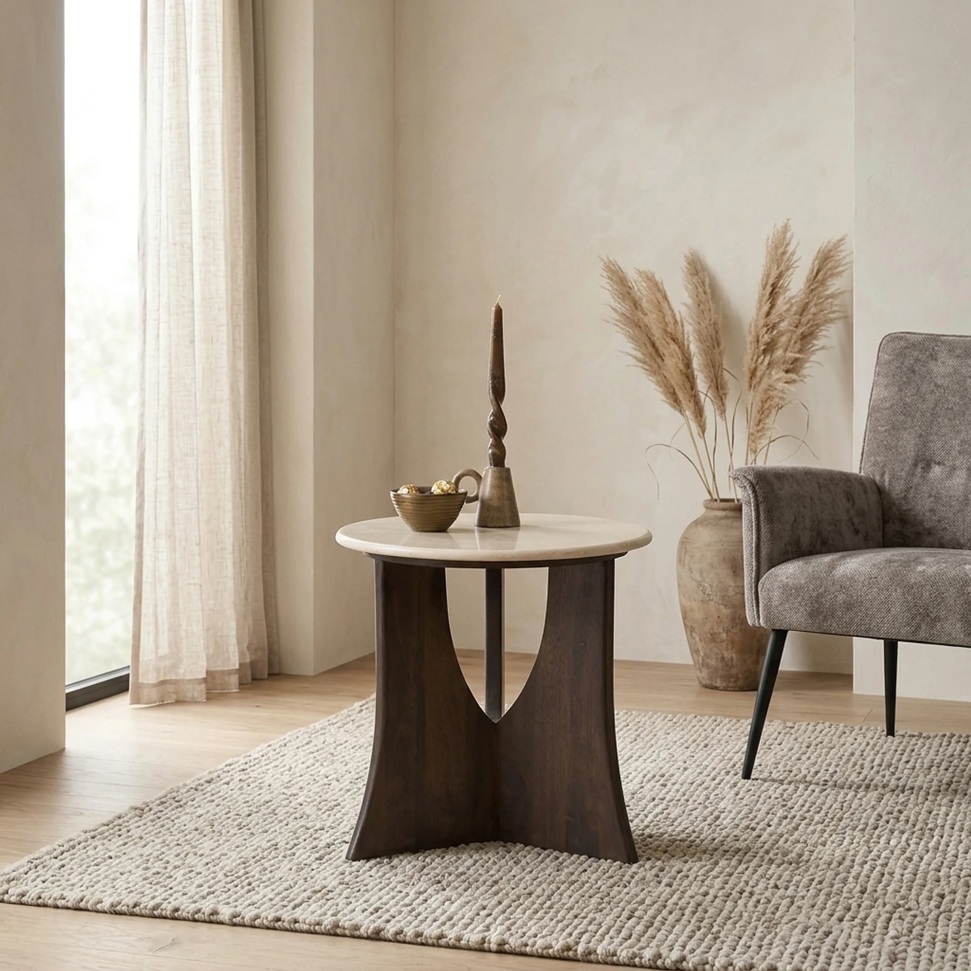 Beistelltisch Milo Botticino Marmor 50 cm - Starfurn