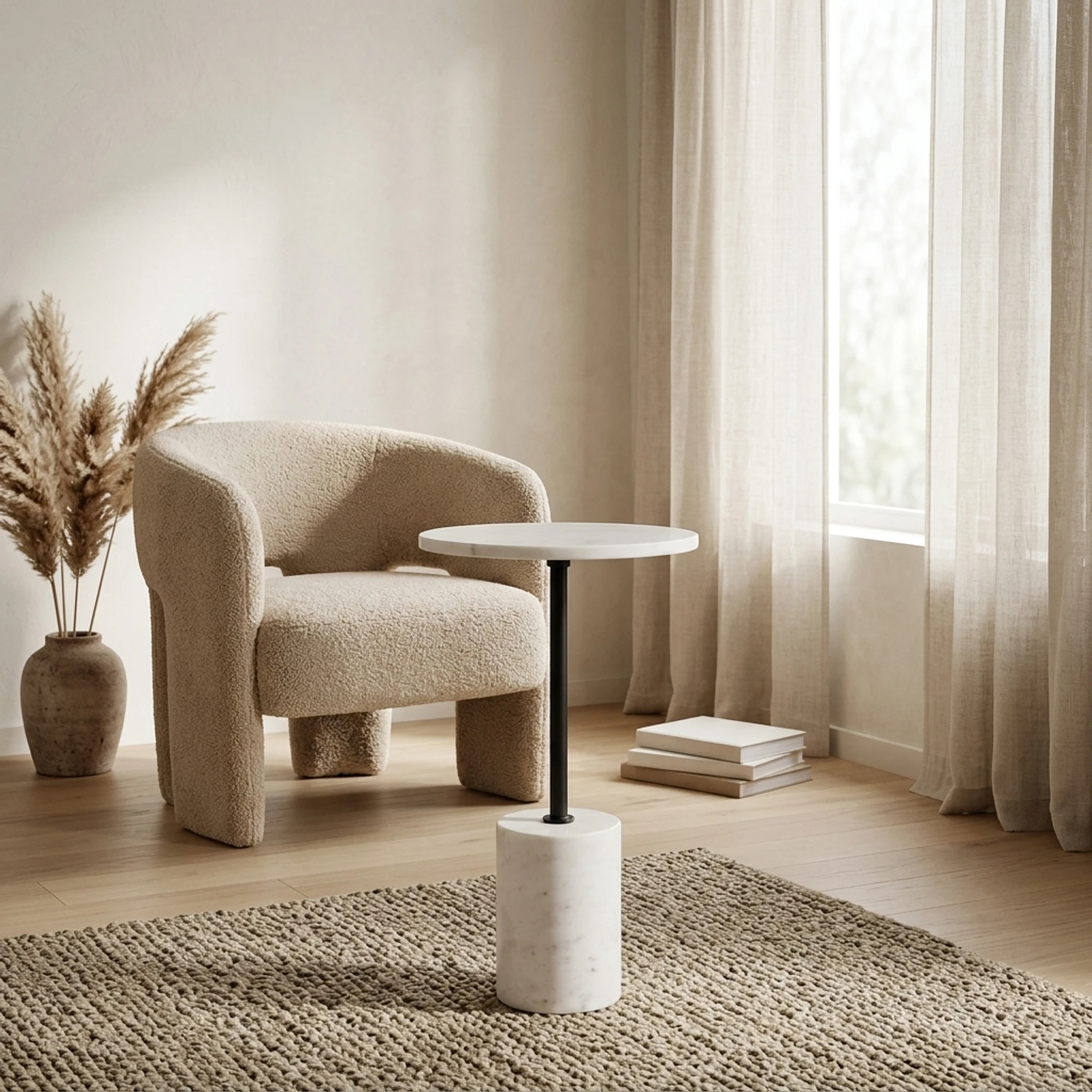 Bijzettafel Misty black/white 30Ø - Richmond Interiors