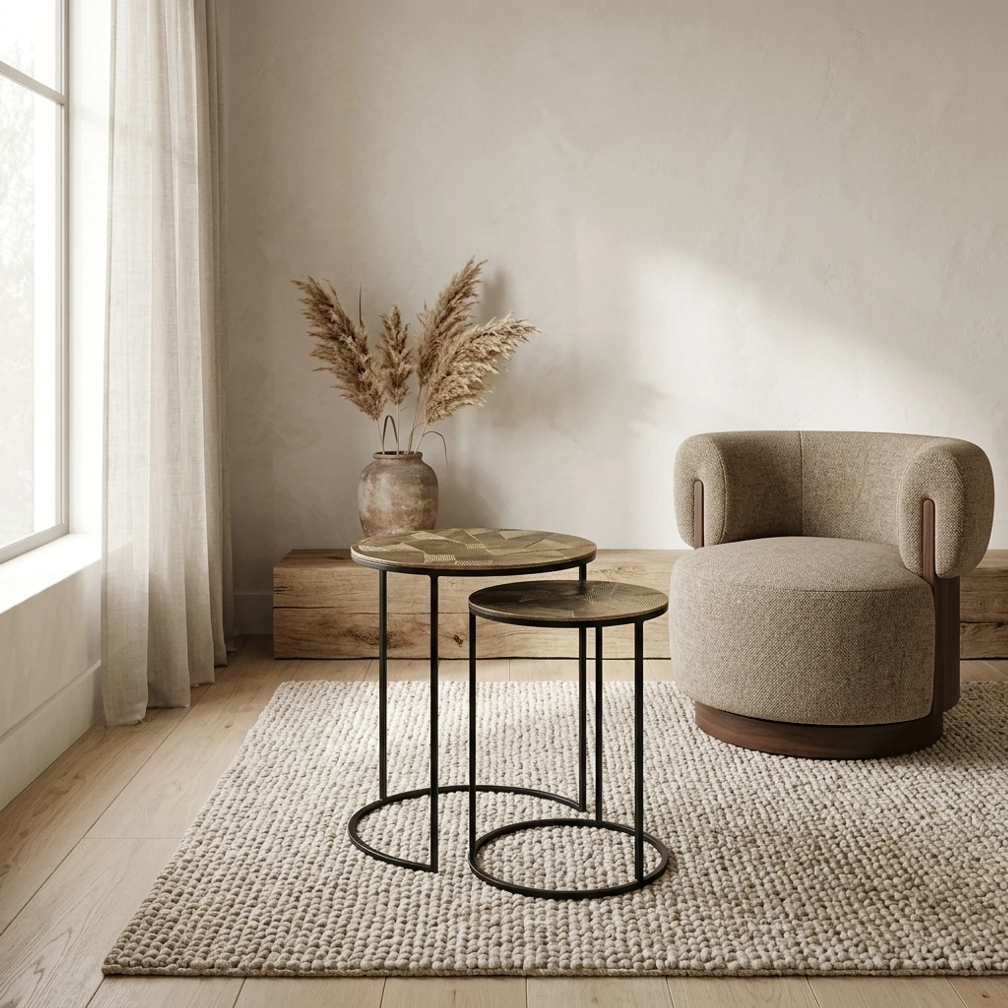 Beistelltisch Tulum brushed gold (Set aus 2) - Richmond Interiors