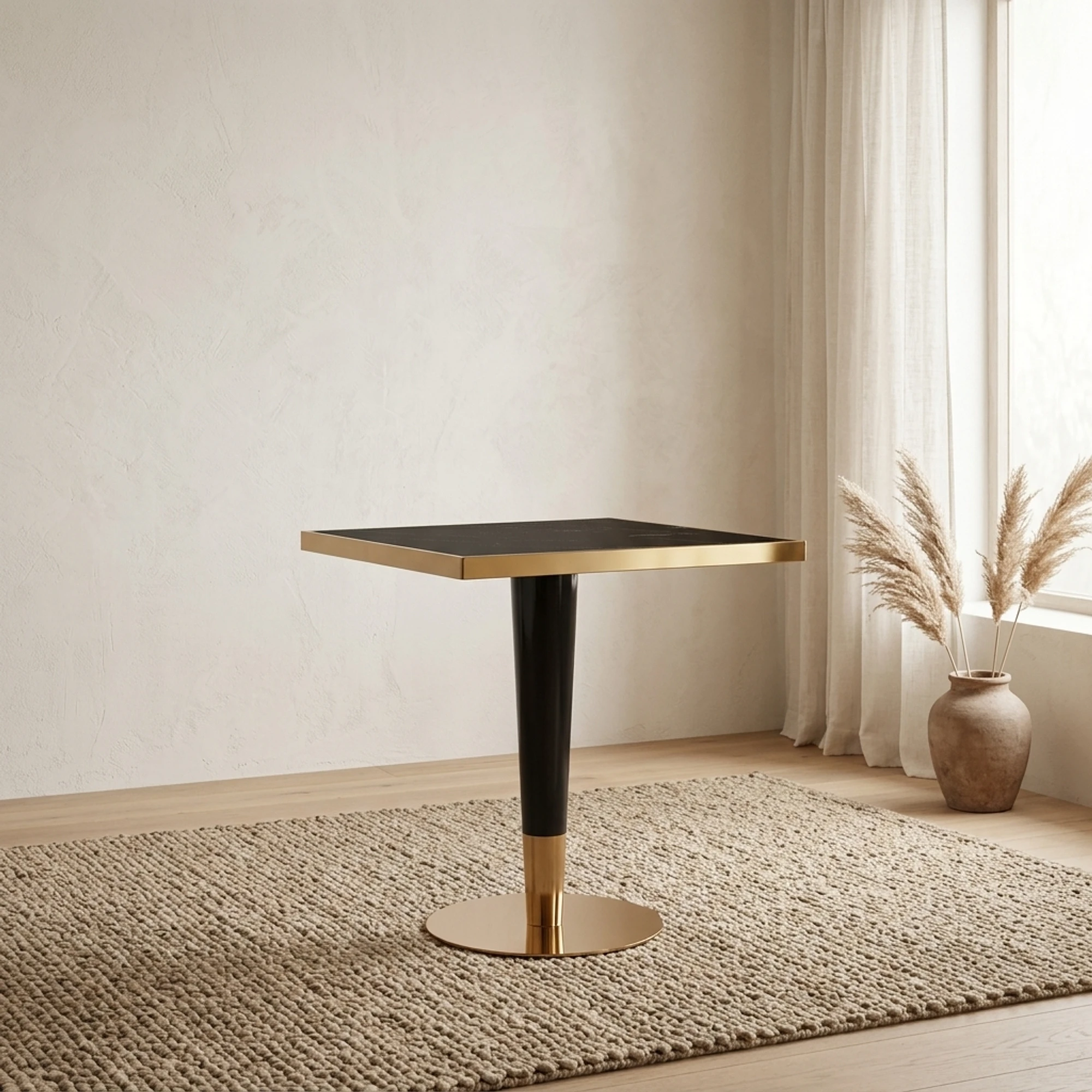 Bistro-Tisch Can Roca black/gold 70x70 - Richmond Interiors