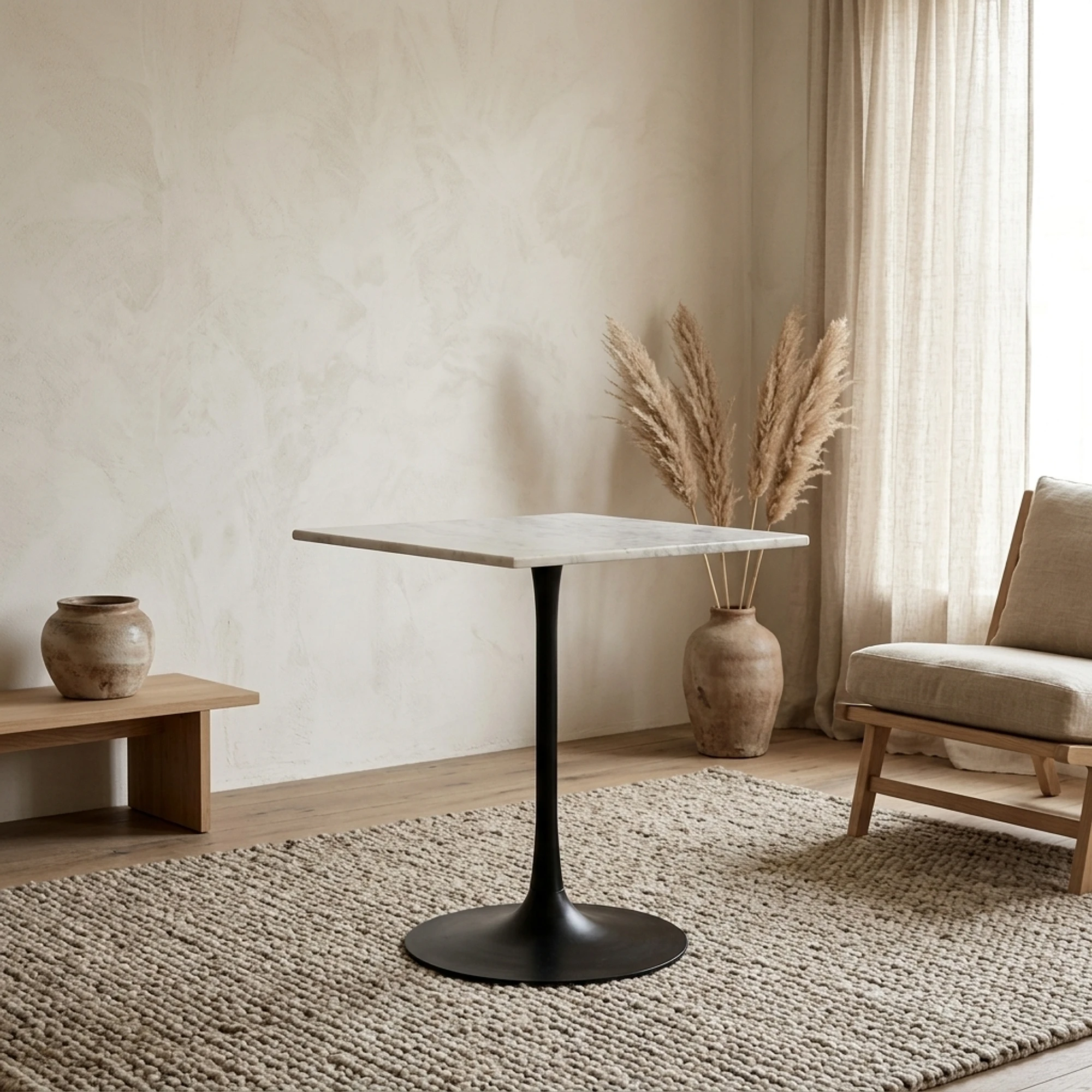 Bistro-Tisch Carlten black/white 65x65 - Richmond Interiors