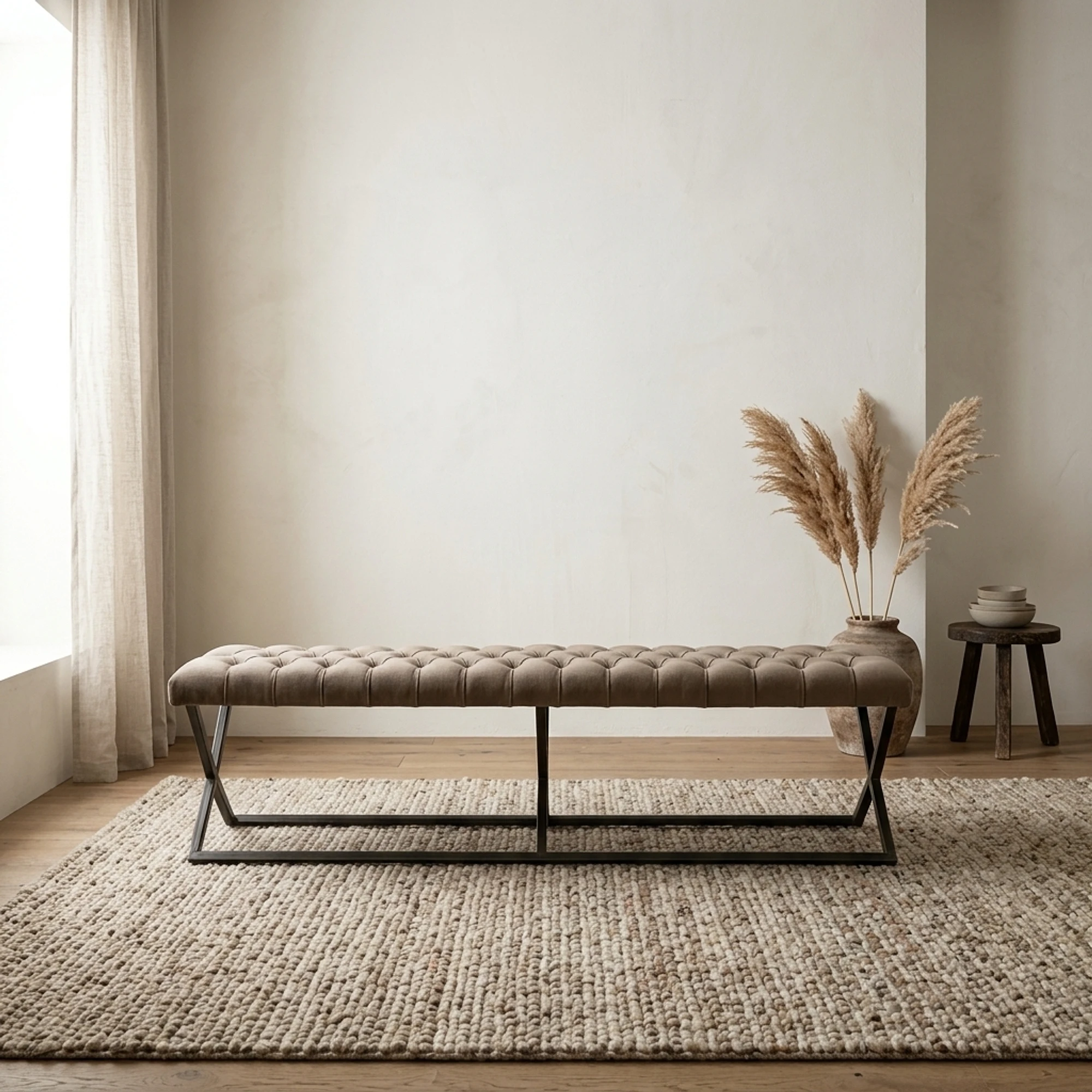 Bankje Bolton 185 cm - fabric Genova Taupe 101 - Tower Living
