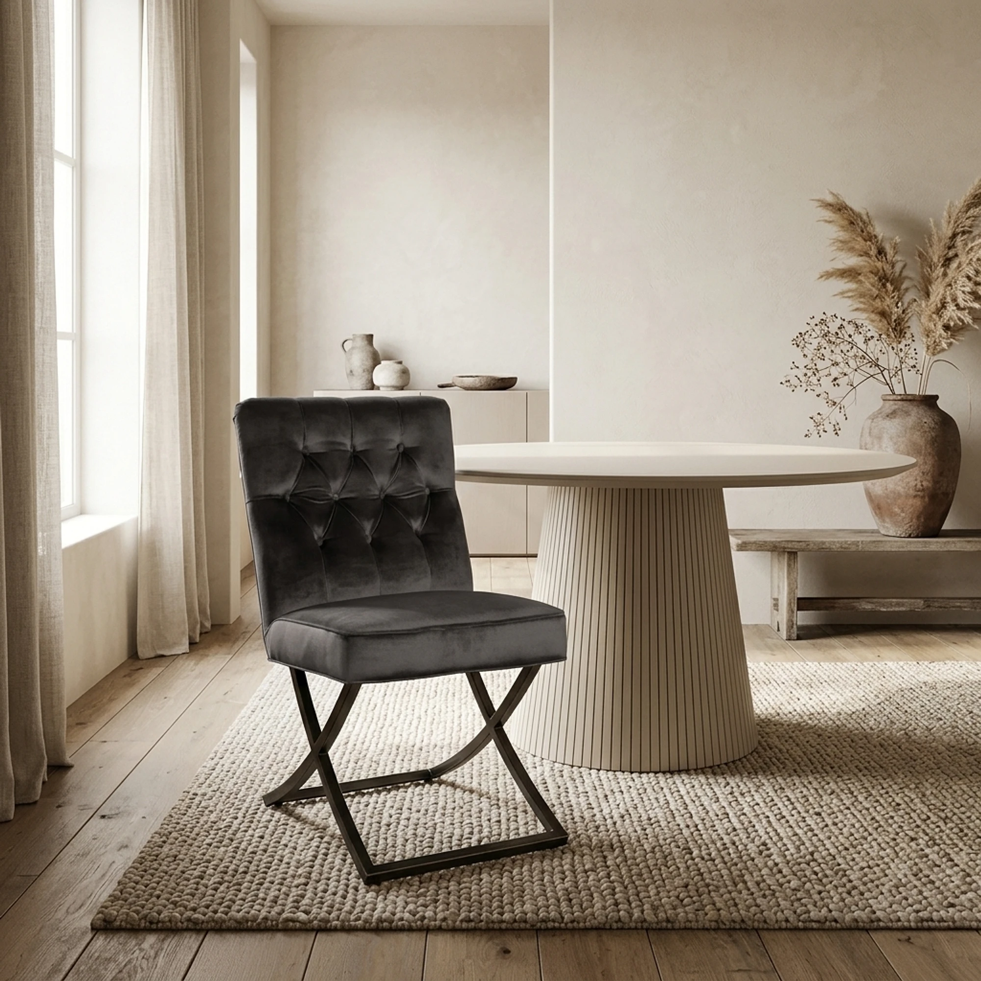 Bolton Chair fabric Genova Grey 805 - Tower Living