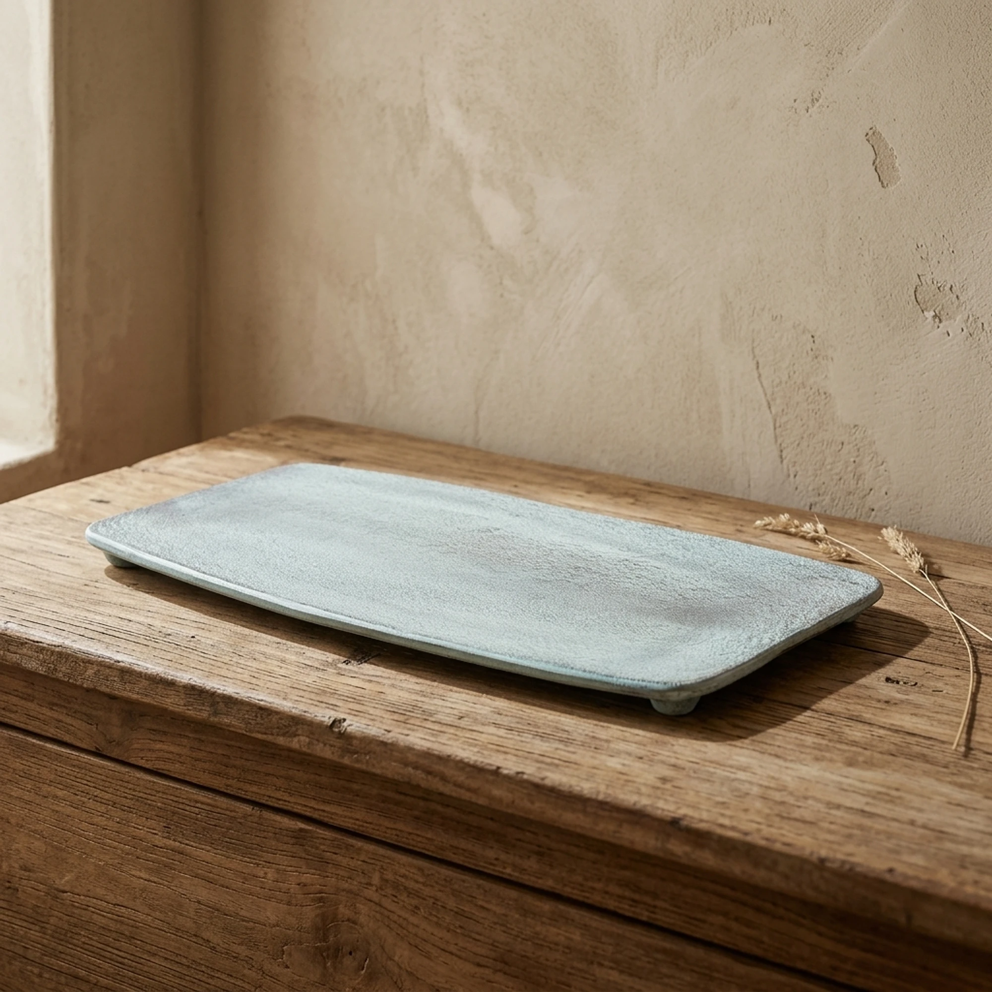 Bord Rechthoek Decoratief Blauw Patina Groot - Benoa