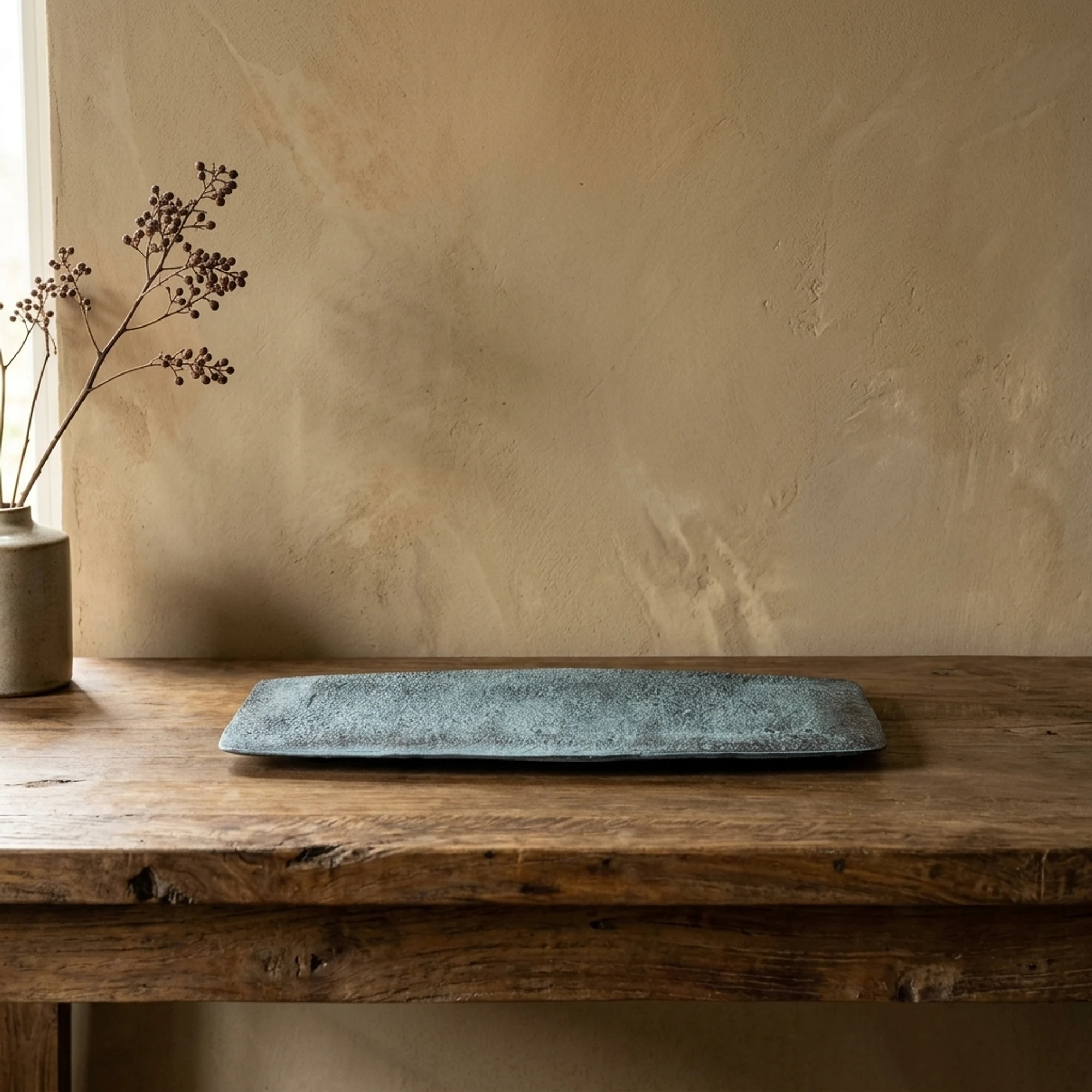 Bord Rechthoek Decoratief Blauw Patina Klein - Benoa